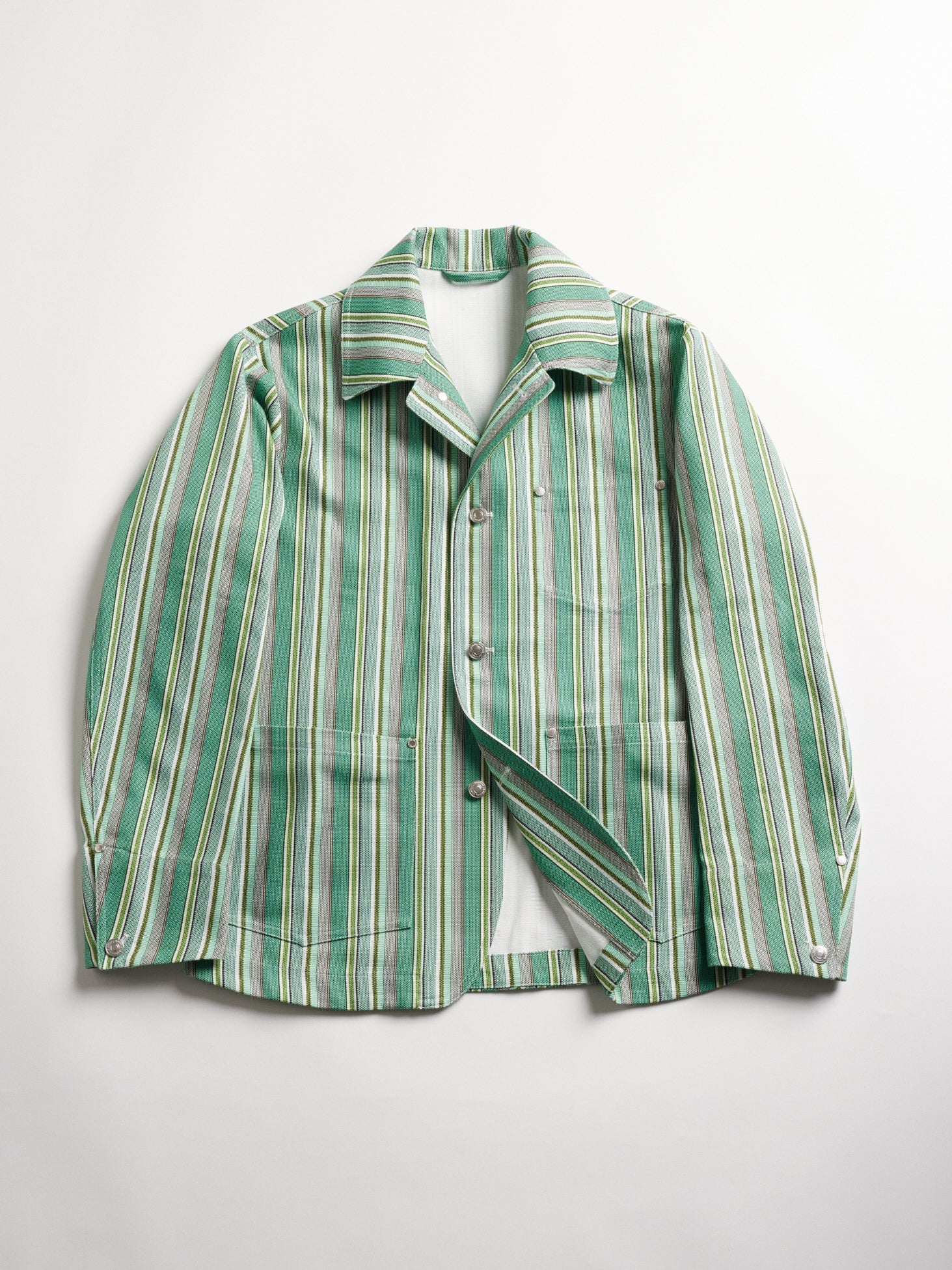 Aassalonne Striped Work Jacket Green Coats &