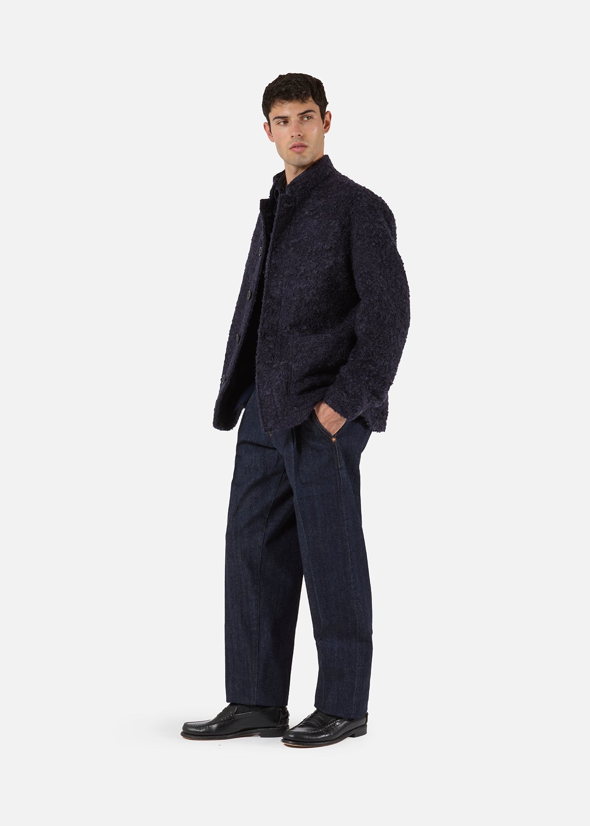 Aasti-C Casentino Wool Jacket Navy Coats &
