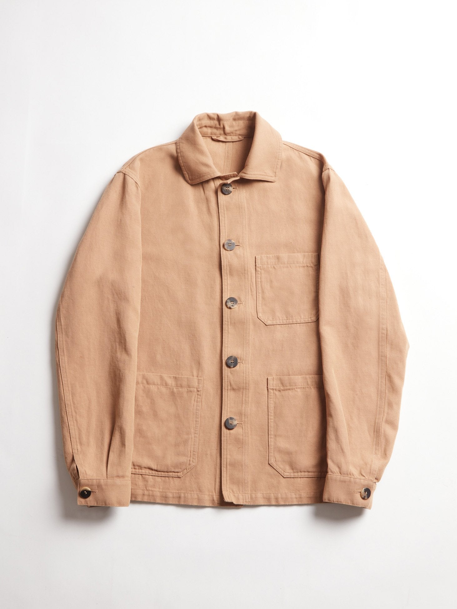 Aasti Linen Overshirt Beige Coats & Jackets