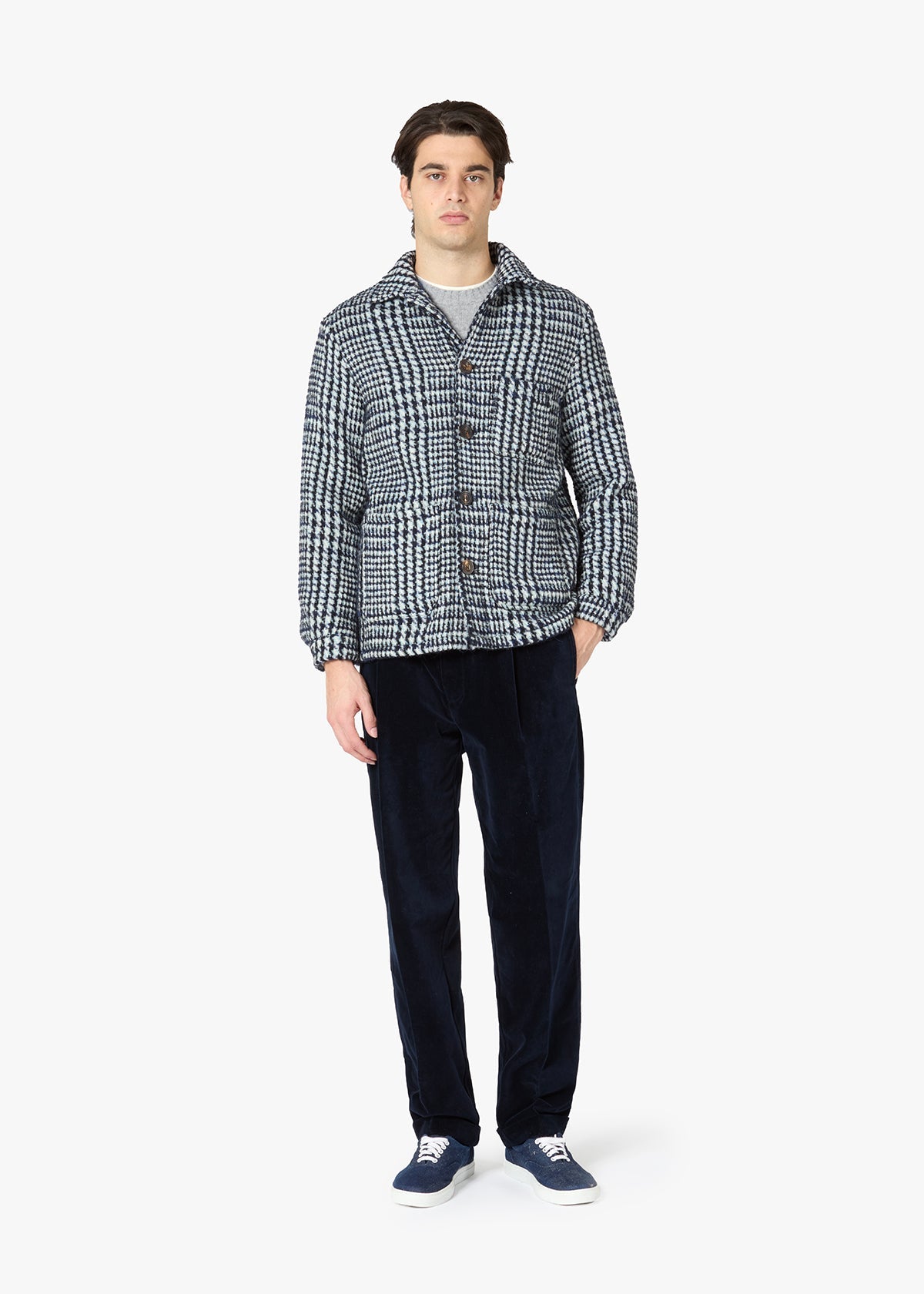 Aasti Jacquard Wool Jacket Blue Coats &