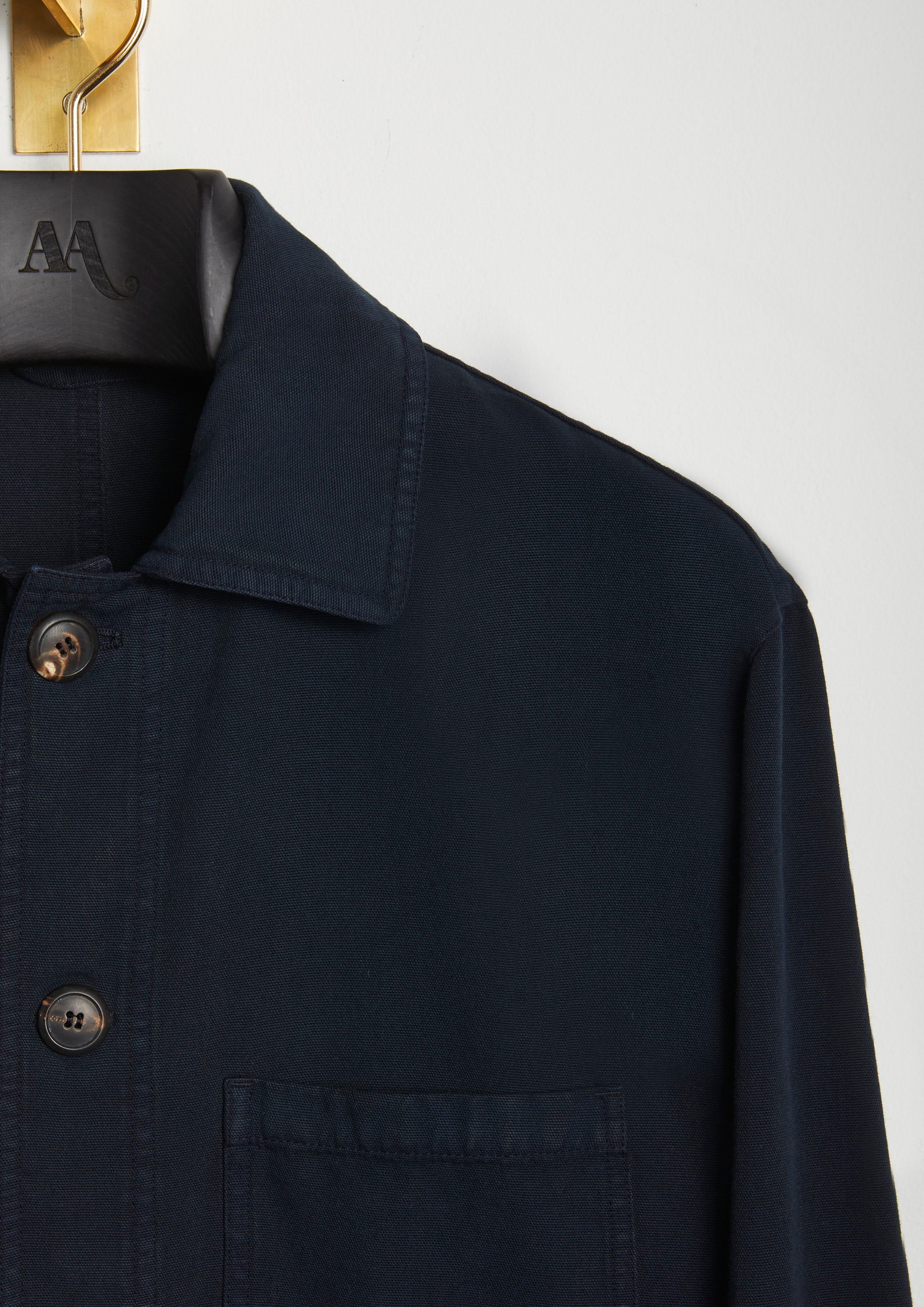 Aasti Panama Cotton Canvas Work Jacket Navy Coats &