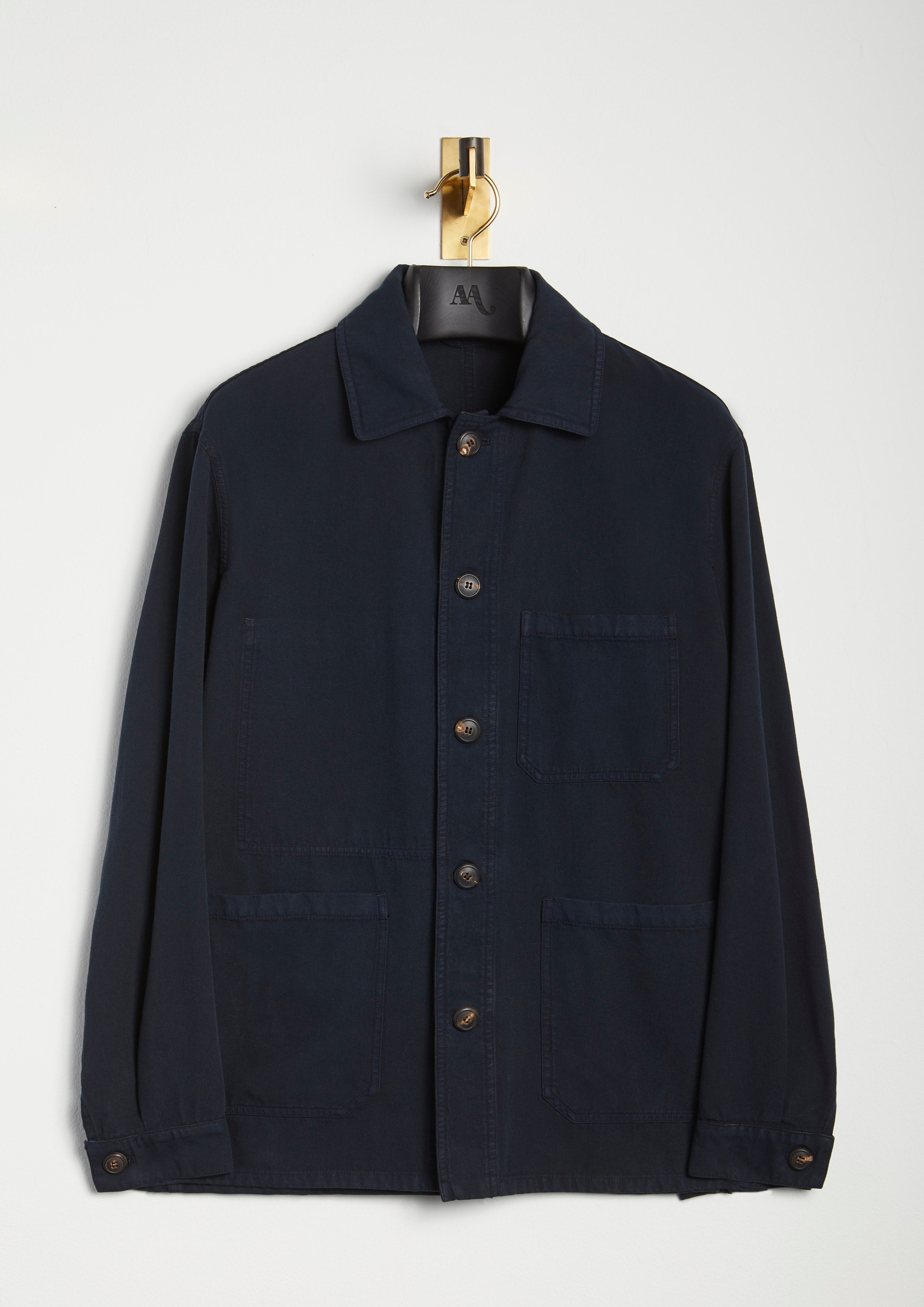 Aasti Panama Cotton Canvas Work Jacket Navy Coats &