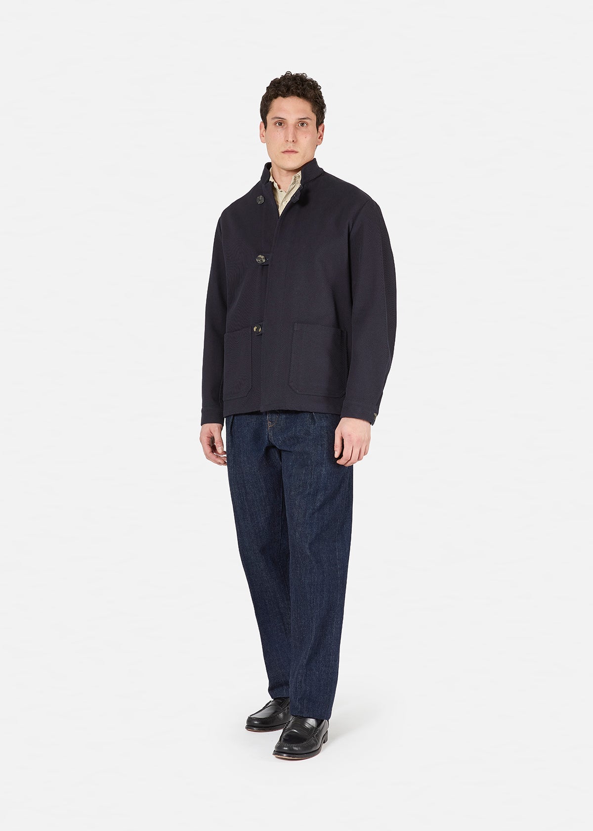 Aasti-C Cotton Work Jacket Navy Coats &