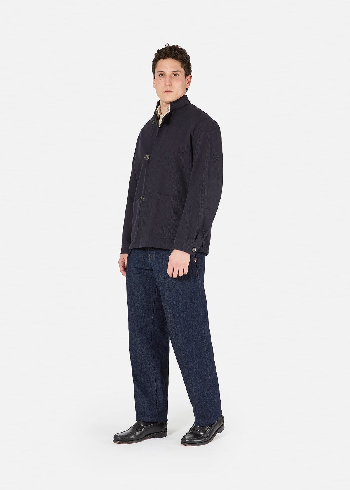 Aasti-C Cotton Work Jacket Navy Coats &