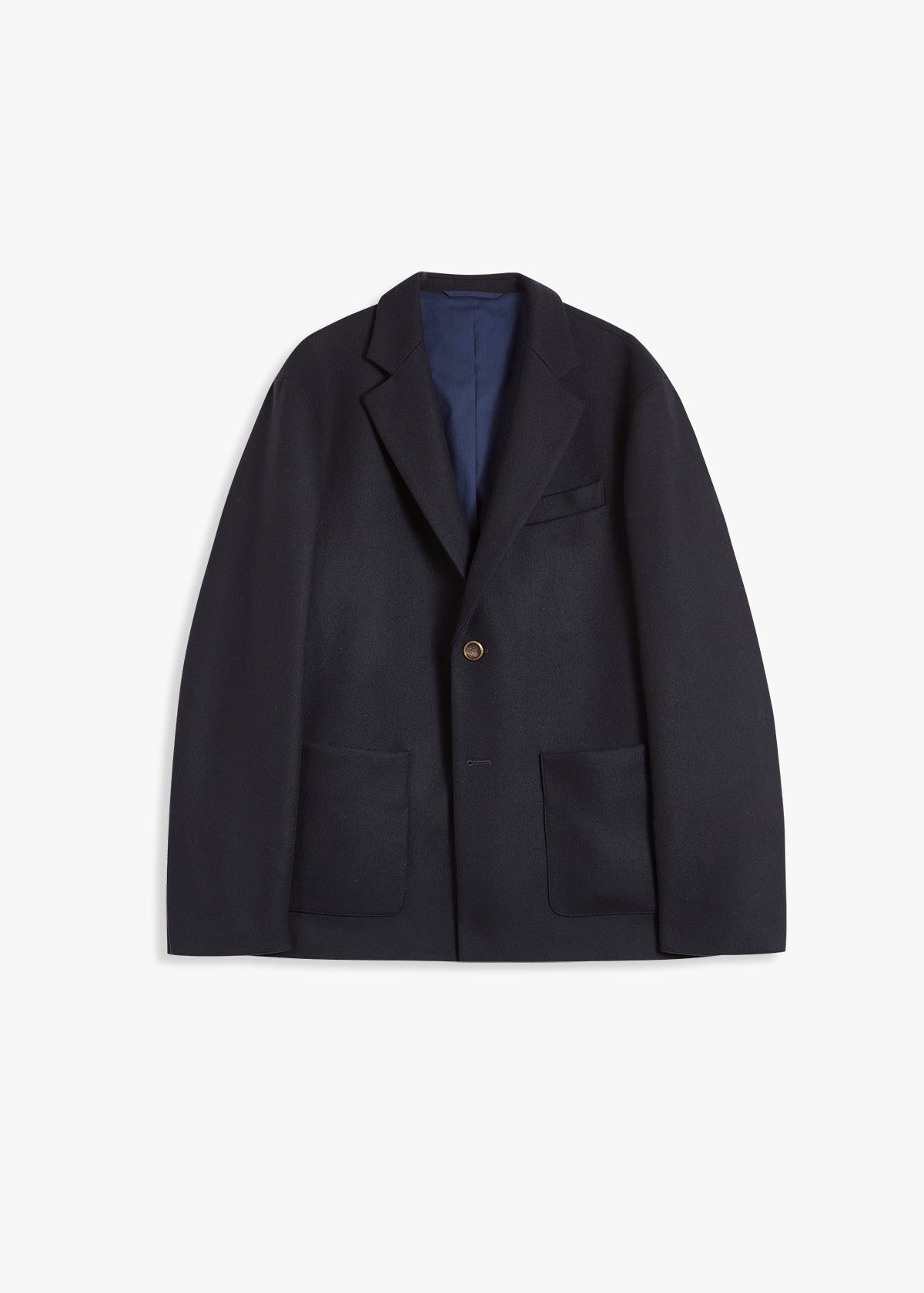 Aaura Wool Single-Breasted Jacket Blue Coats &