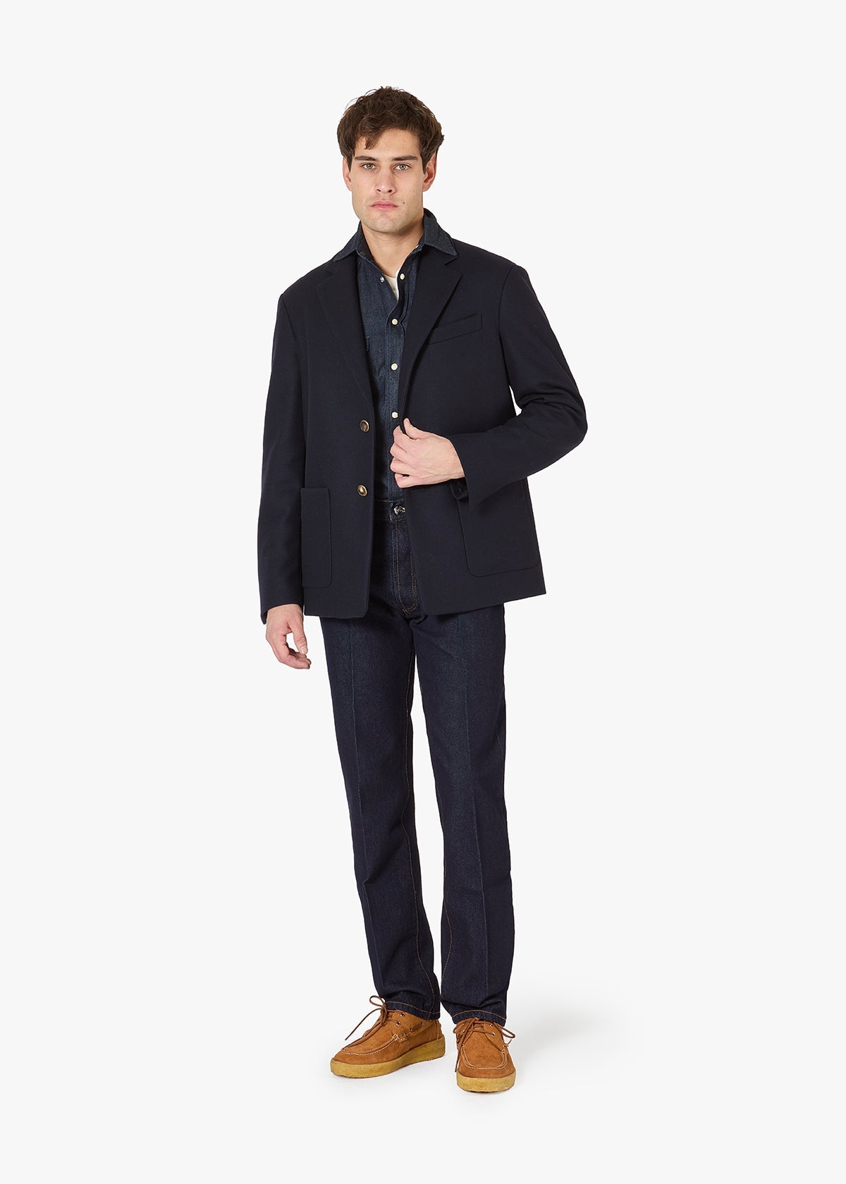 Aaura Wool Single-Breasted Jacket Blue Coats &