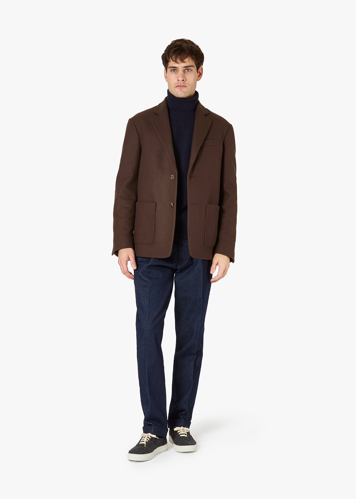 Aaura Wool Single-Breasted Jacket Brown Coats &