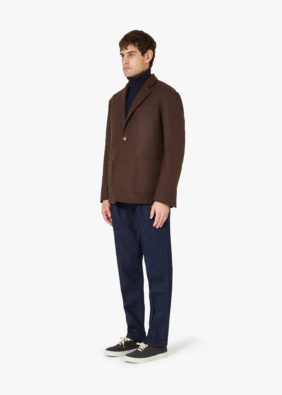 Aaura Wool Single-Breasted Jacket Brown Coats &