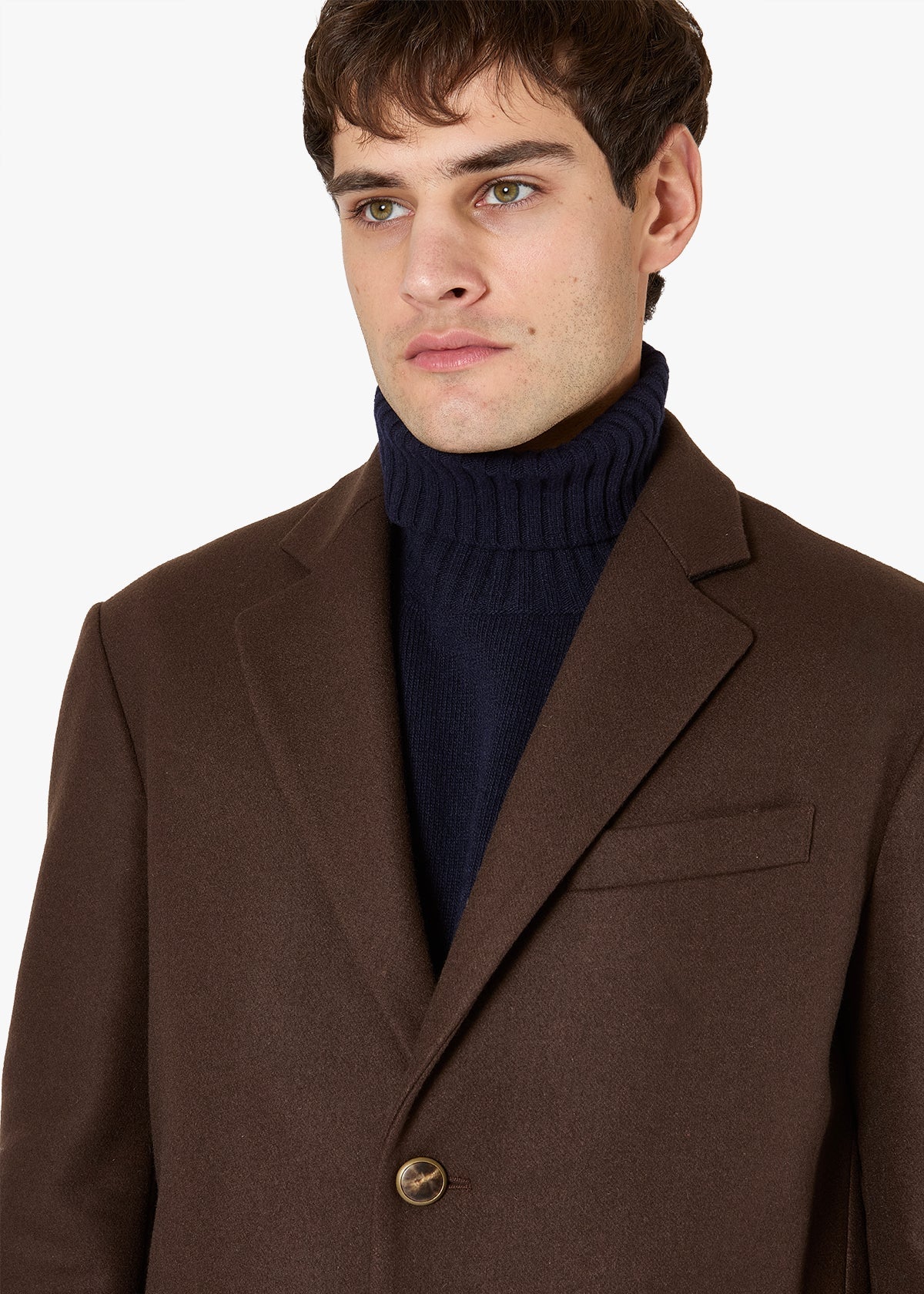 Aaura Wool Single-Breasted Jacket Brown Coats &
