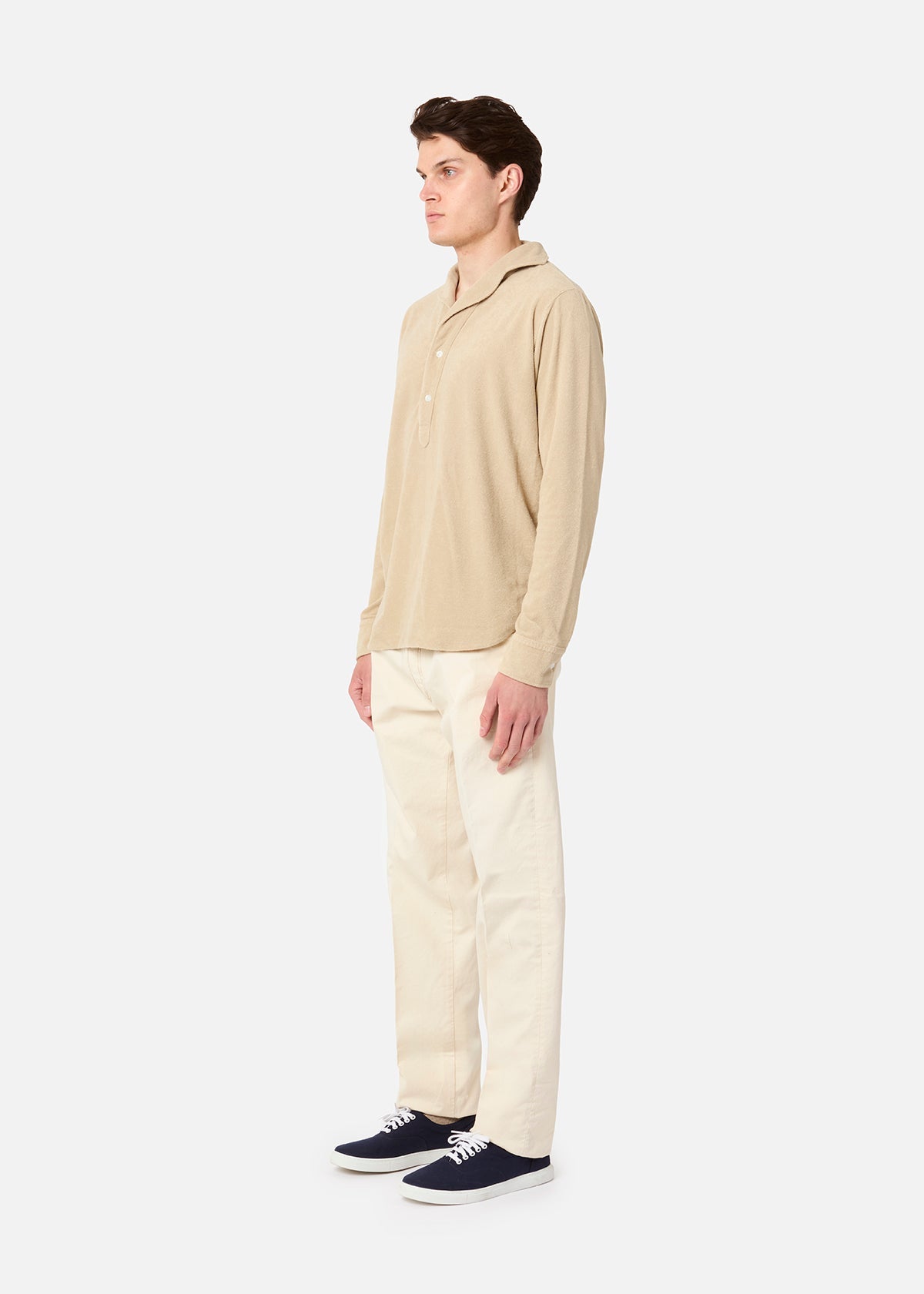 Aaurasio Terry Poloshirt Beige Sweatshirts & Poloshirts