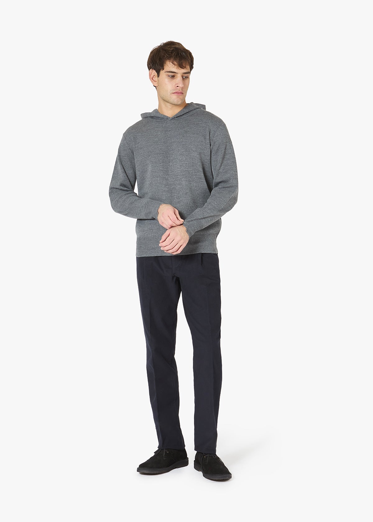 Aaurelio Wool-Blend Hoodie Grey Knitwear