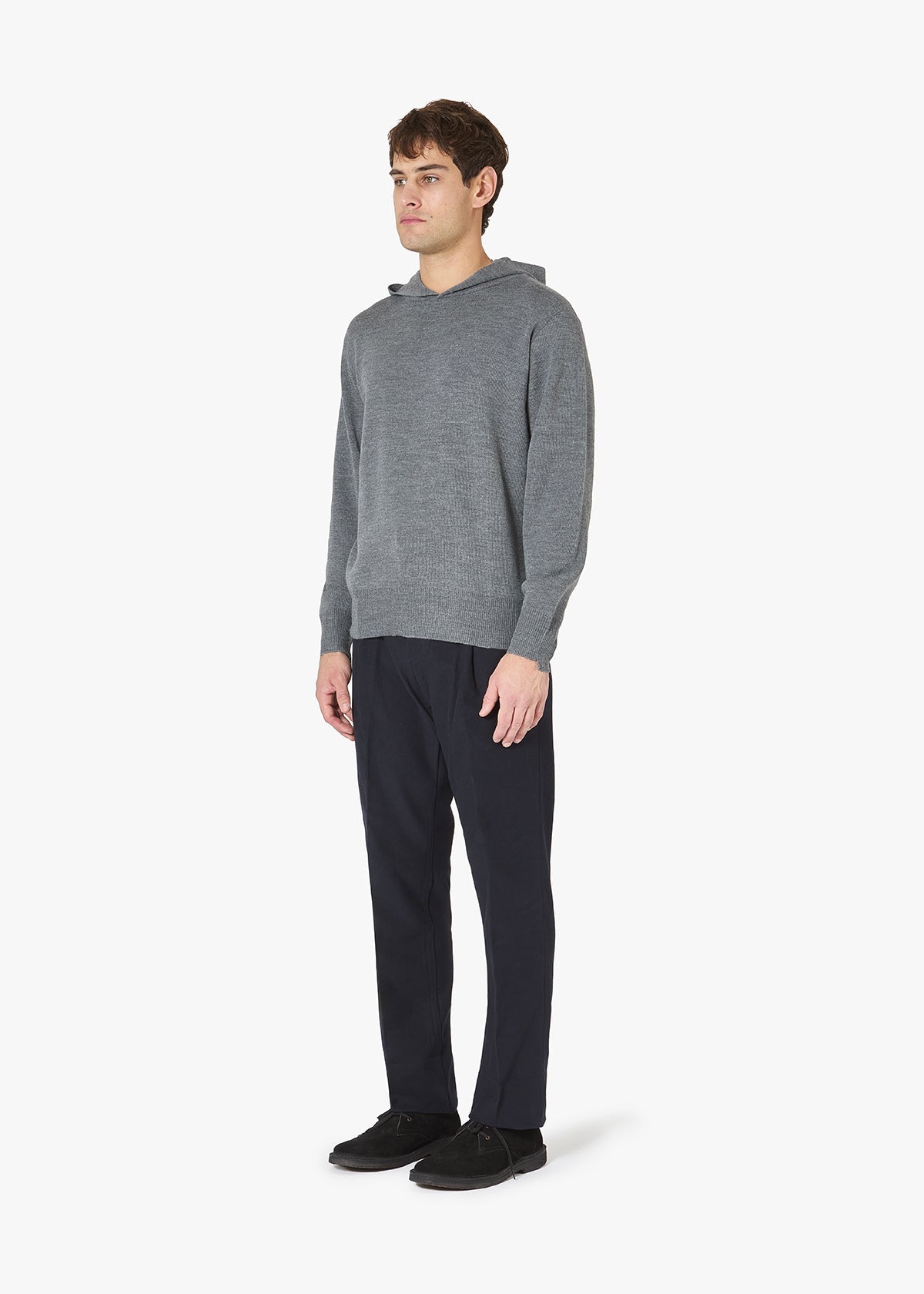 Aaurelio Wool-Blend Hoodie Grey Knitwear