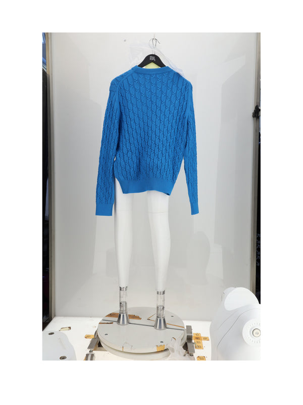 Knit Sweater Intrecciato Cotton Blue