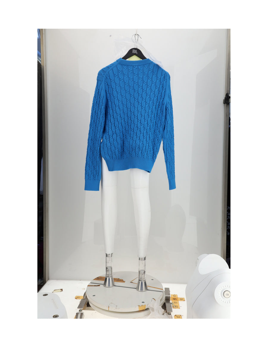 Knit Sweater Intrecciato Cotton Blue