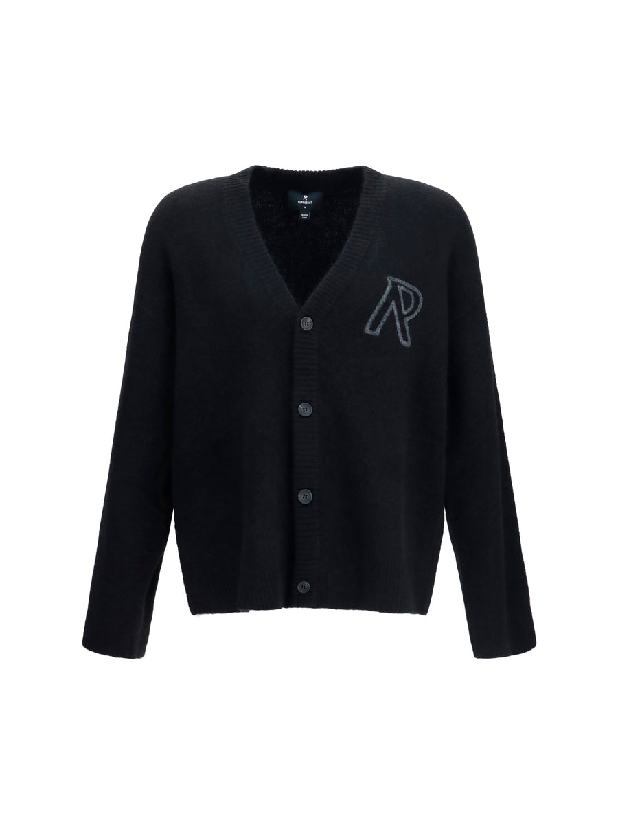 Represent 33% Alpaca Vicuña cardigan in black