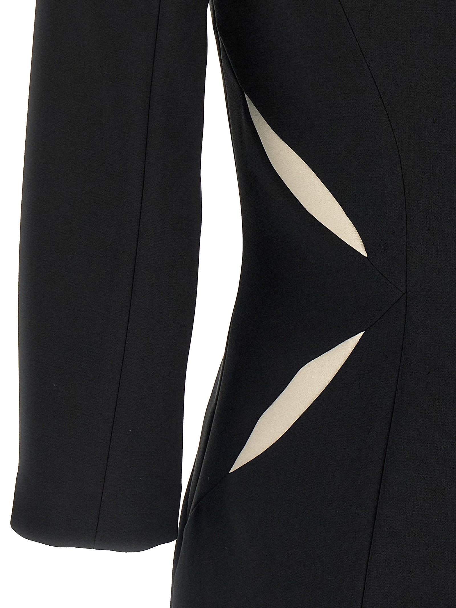 Sheath dress White/black Polyester