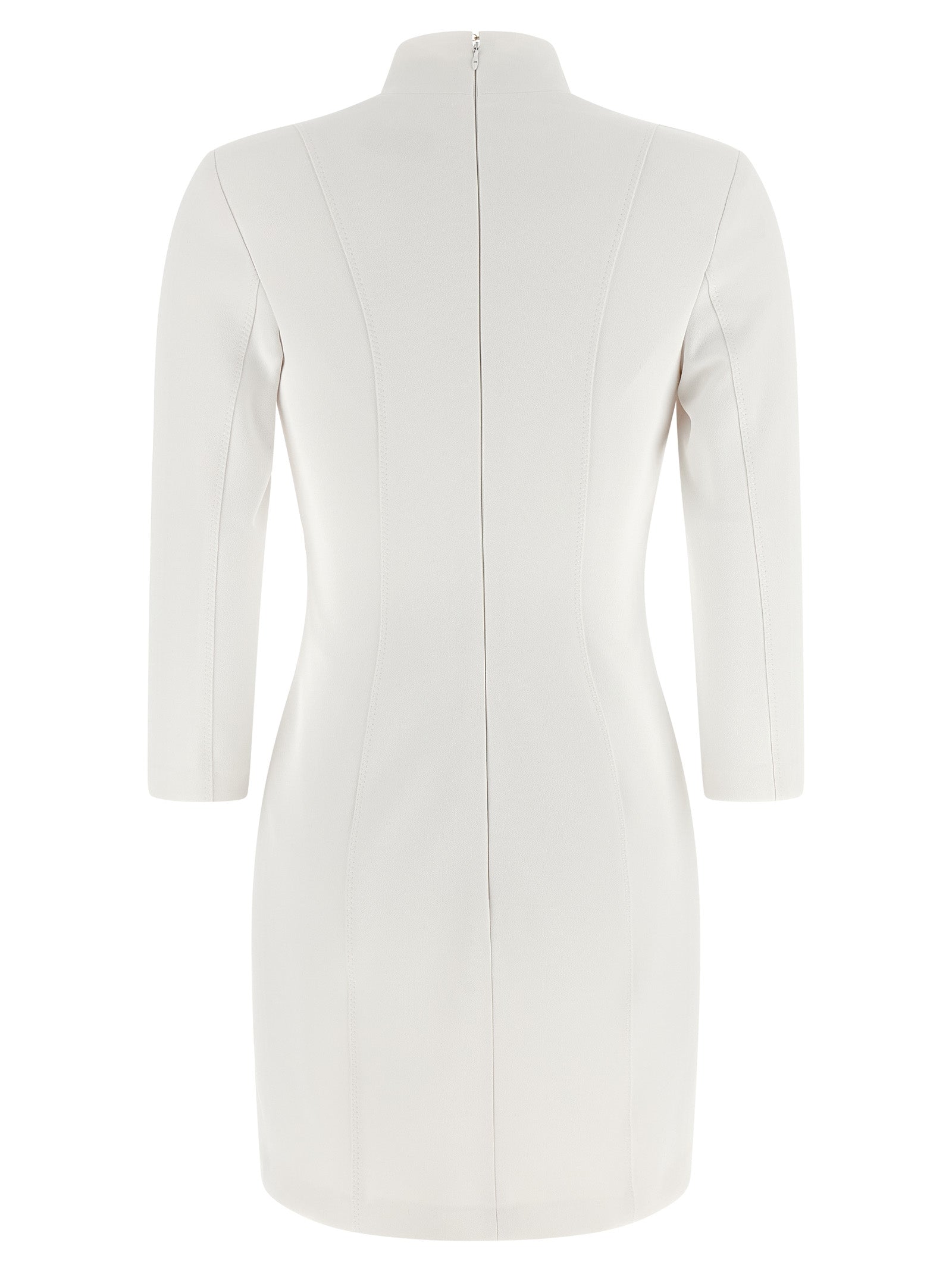 Logo Dress With Elastic Bands White Polyester