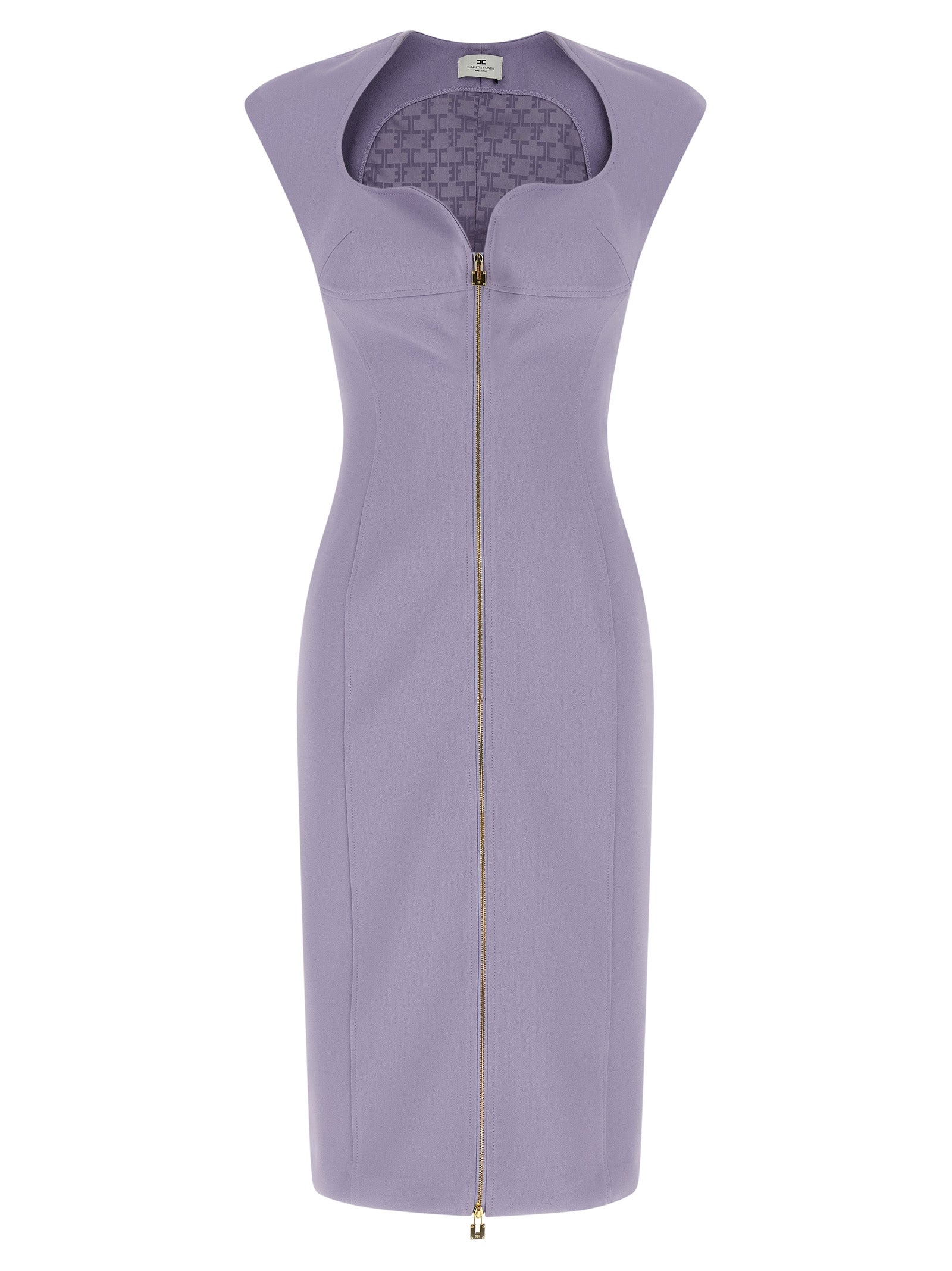 Heart-shaped neckline dress Purple Polyester