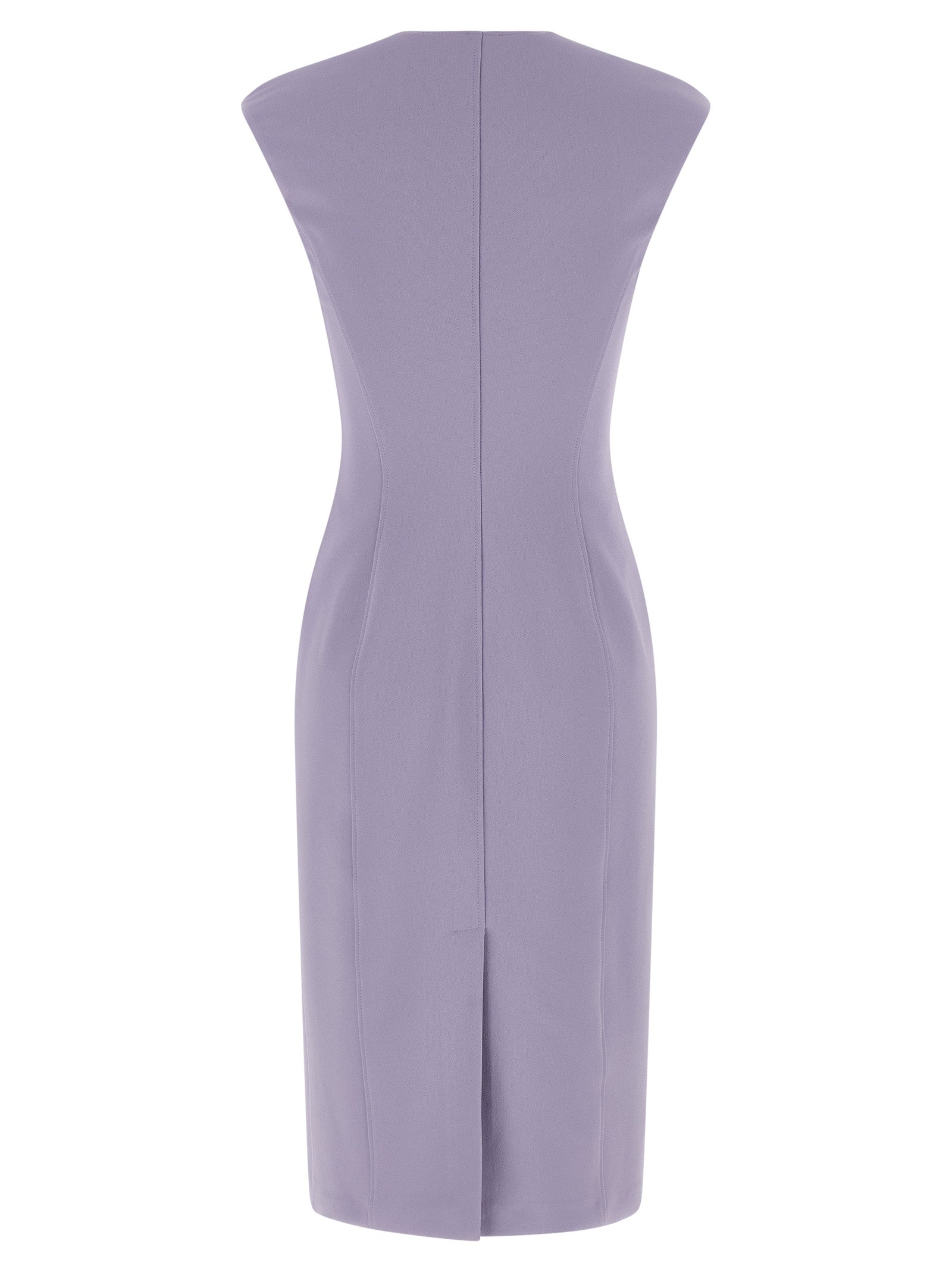 Heart-shaped neckline dress Purple Polyester