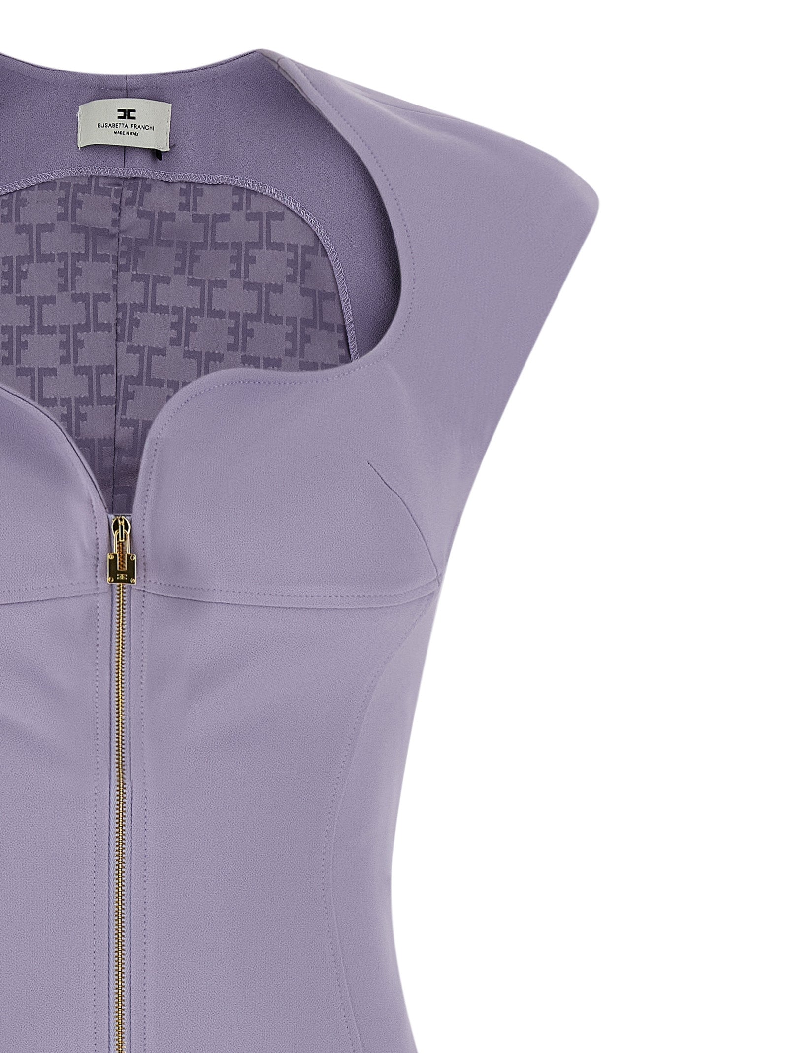Heart-shaped neckline dress Purple Polyester