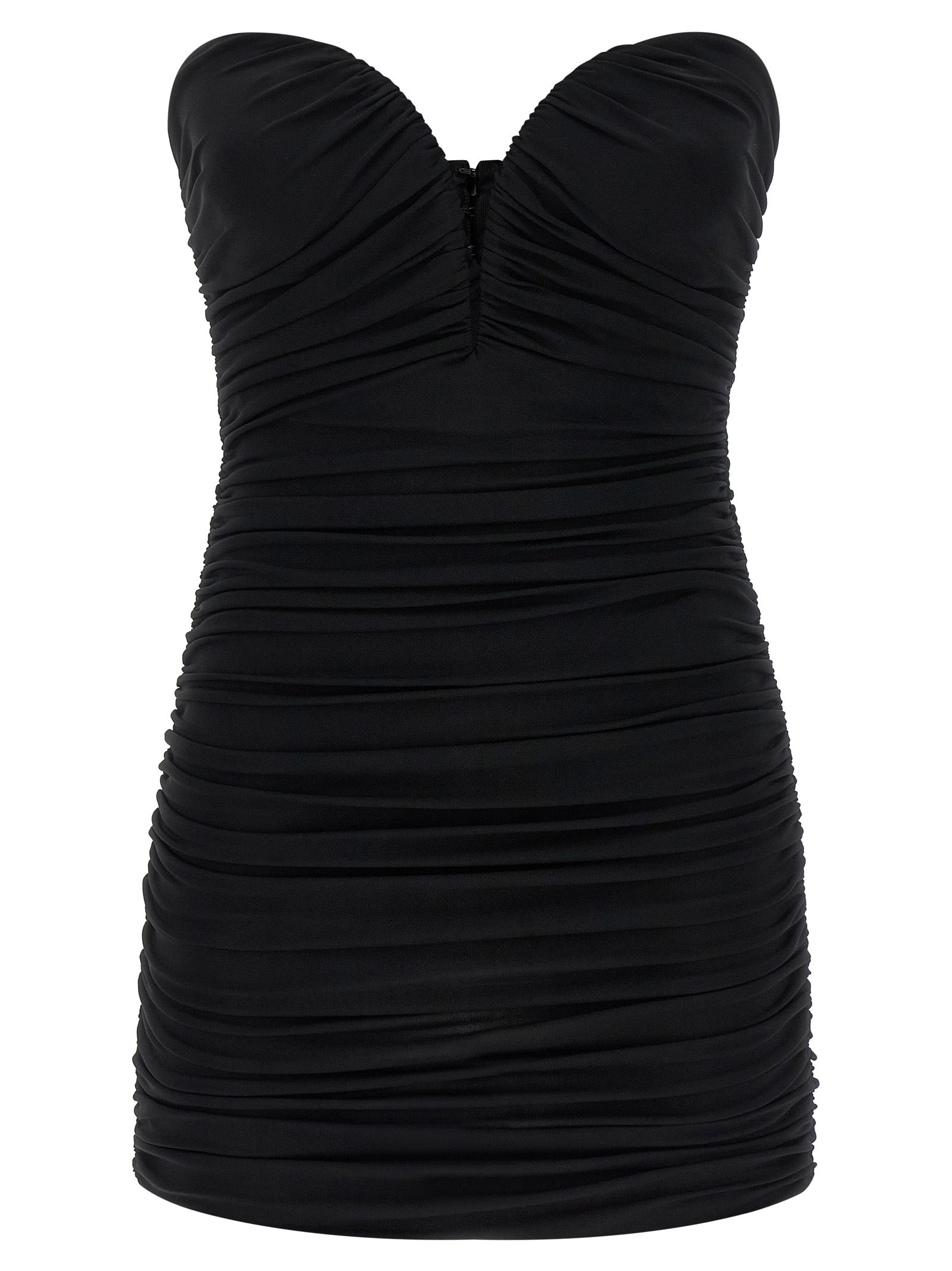Heart-shaped neckline dress Black Viscose