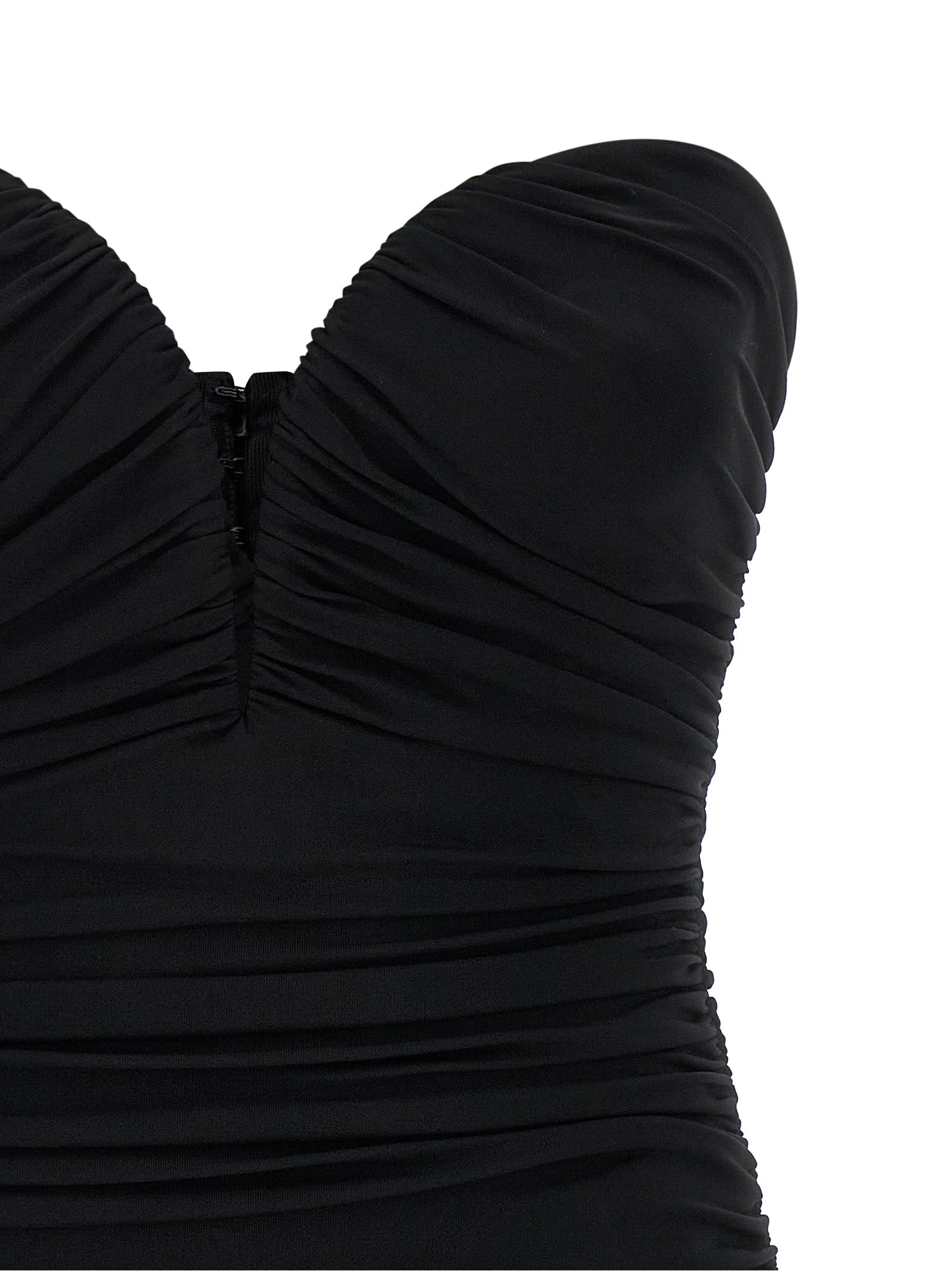 Heart-shaped neckline dress Black Viscose