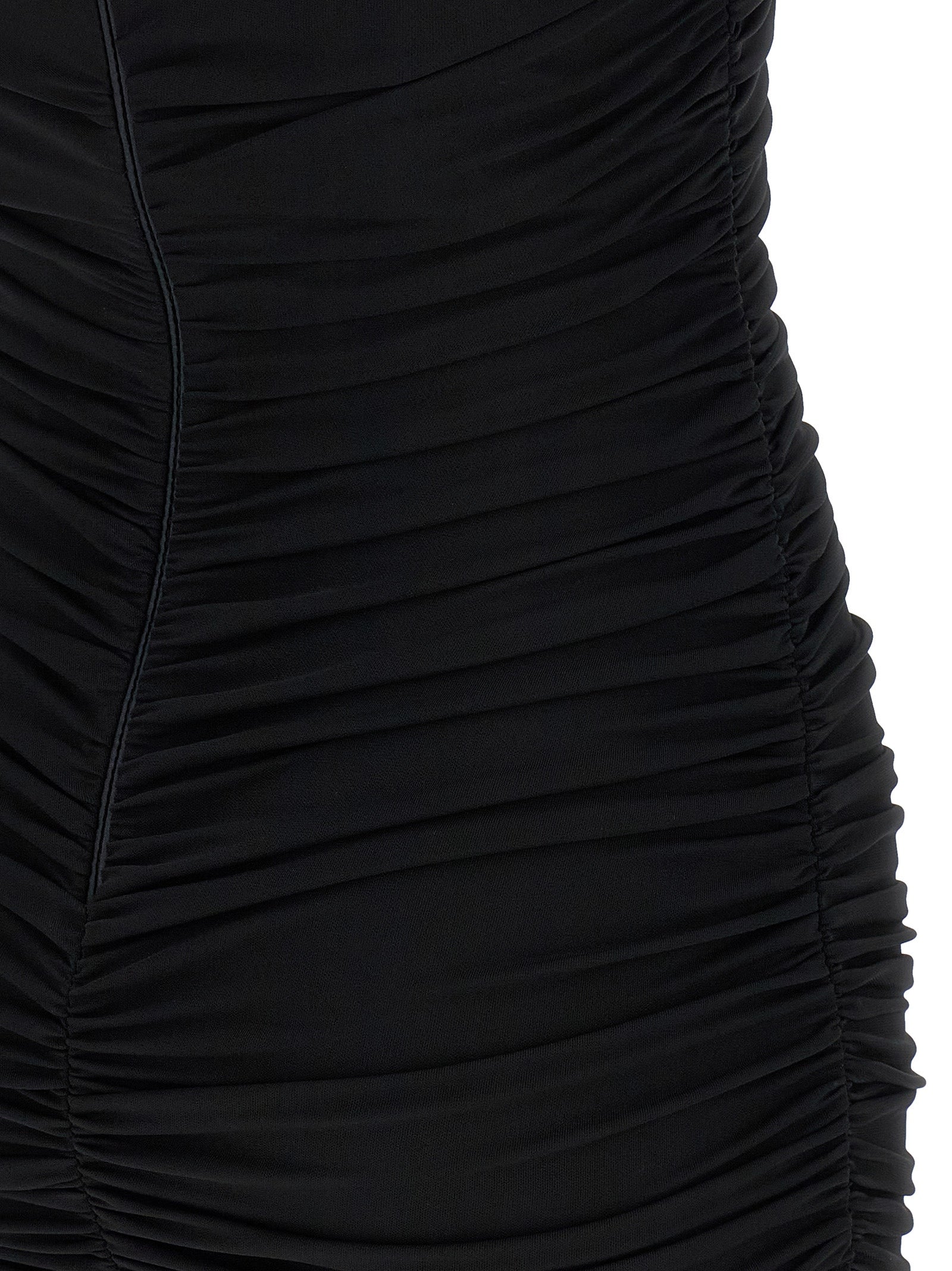 Heart-shaped neckline dress Black Viscose