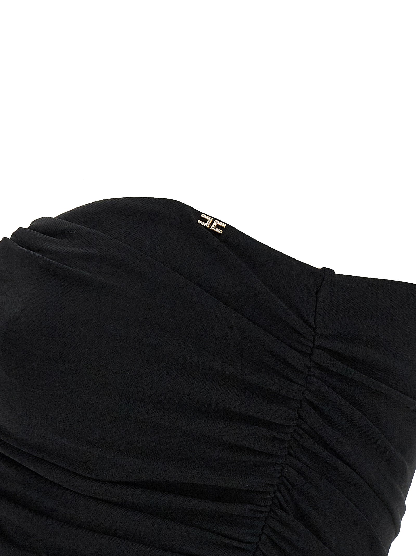 Heart-shaped neckline dress Black Viscose