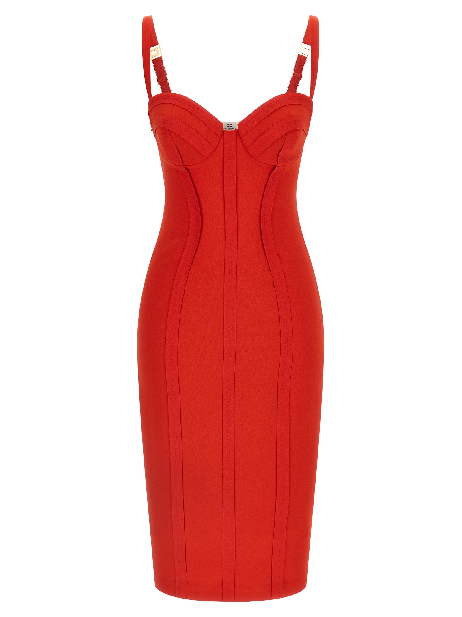 Corset Dress Orange Polyester