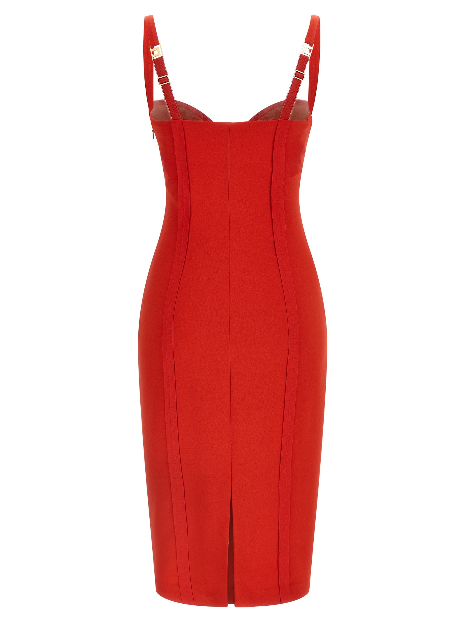 Corset Dress Orange Polyester