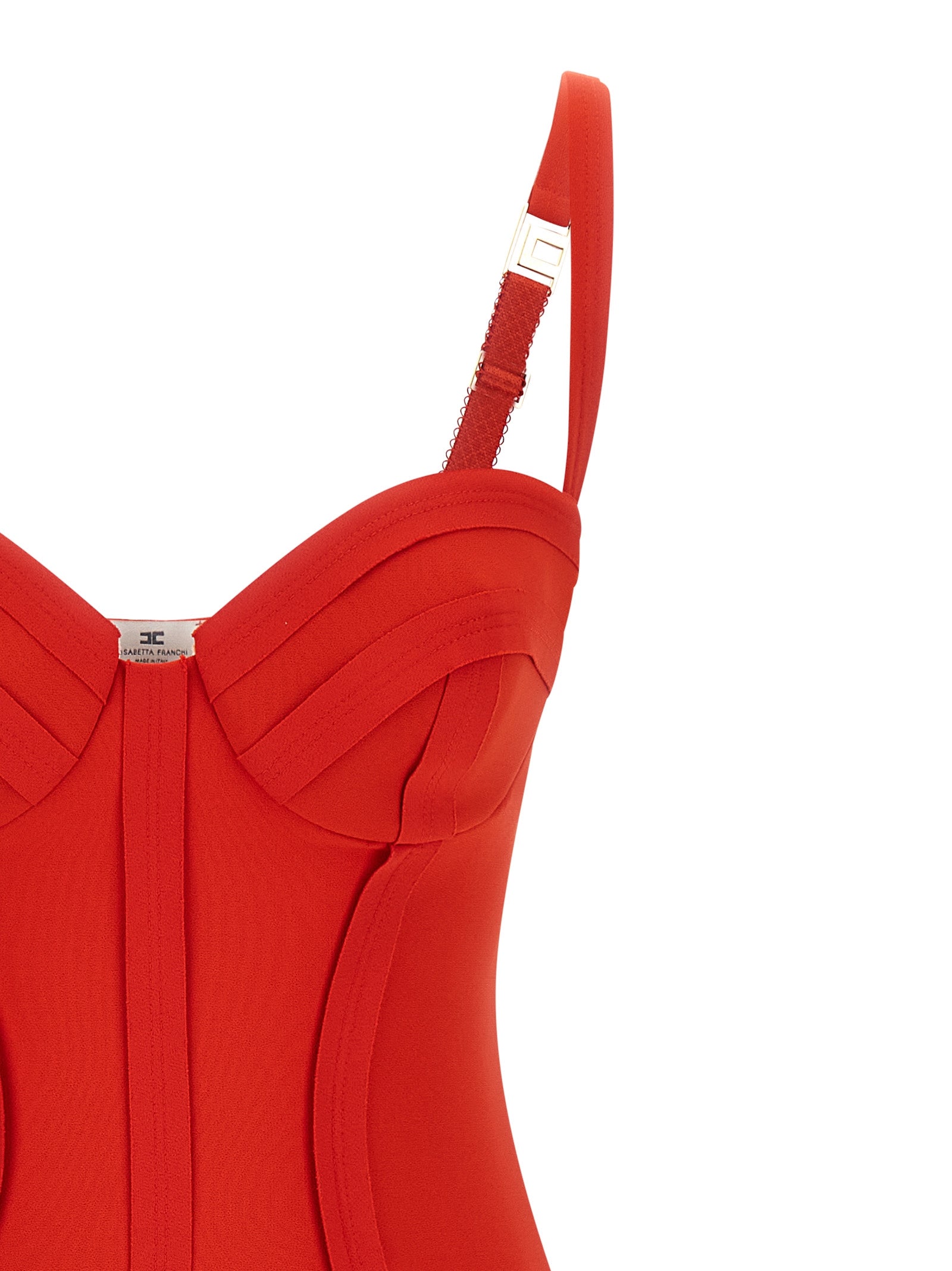 Corset Dress Orange Polyester