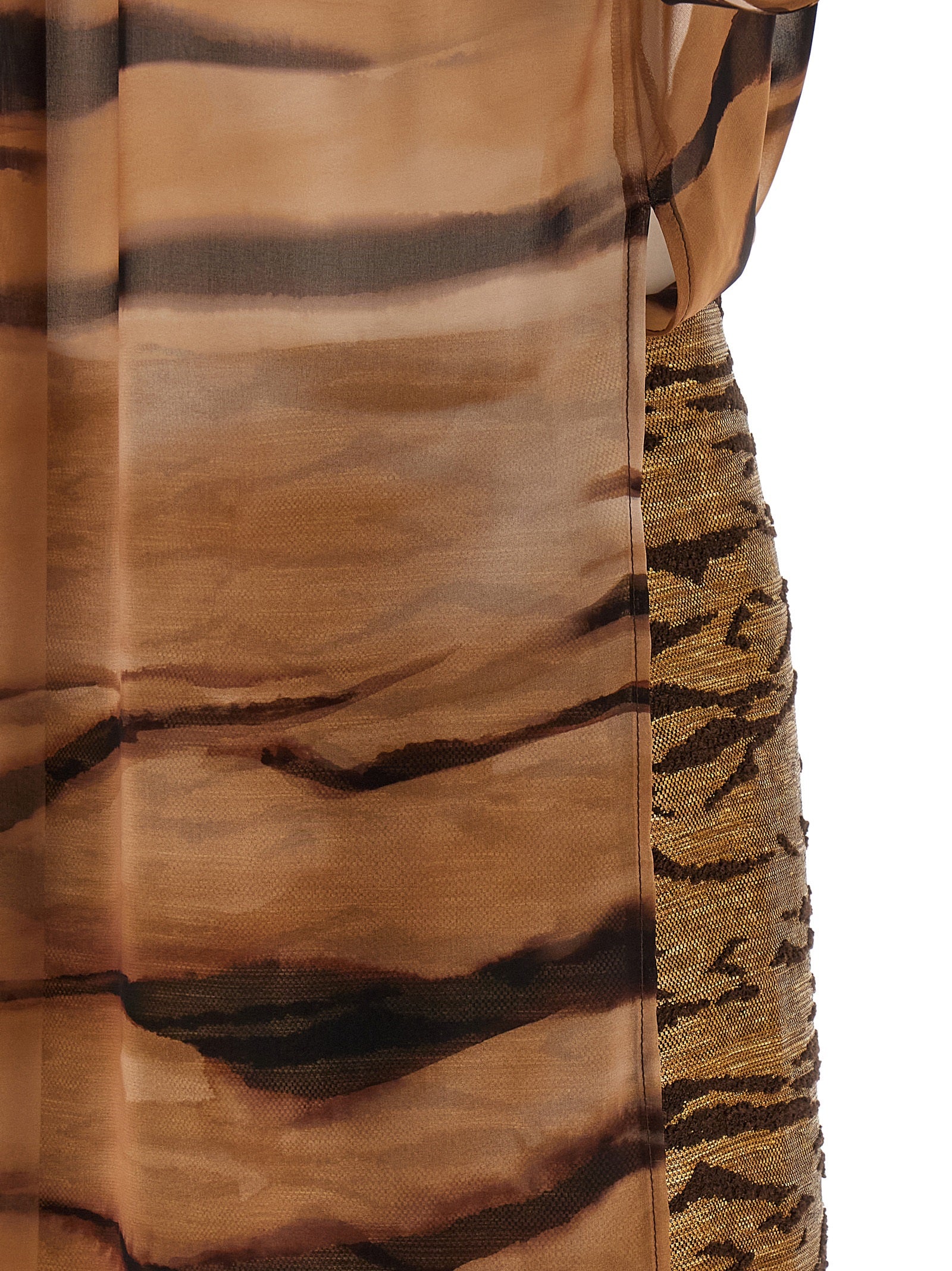 Animal dress Brown Polyester