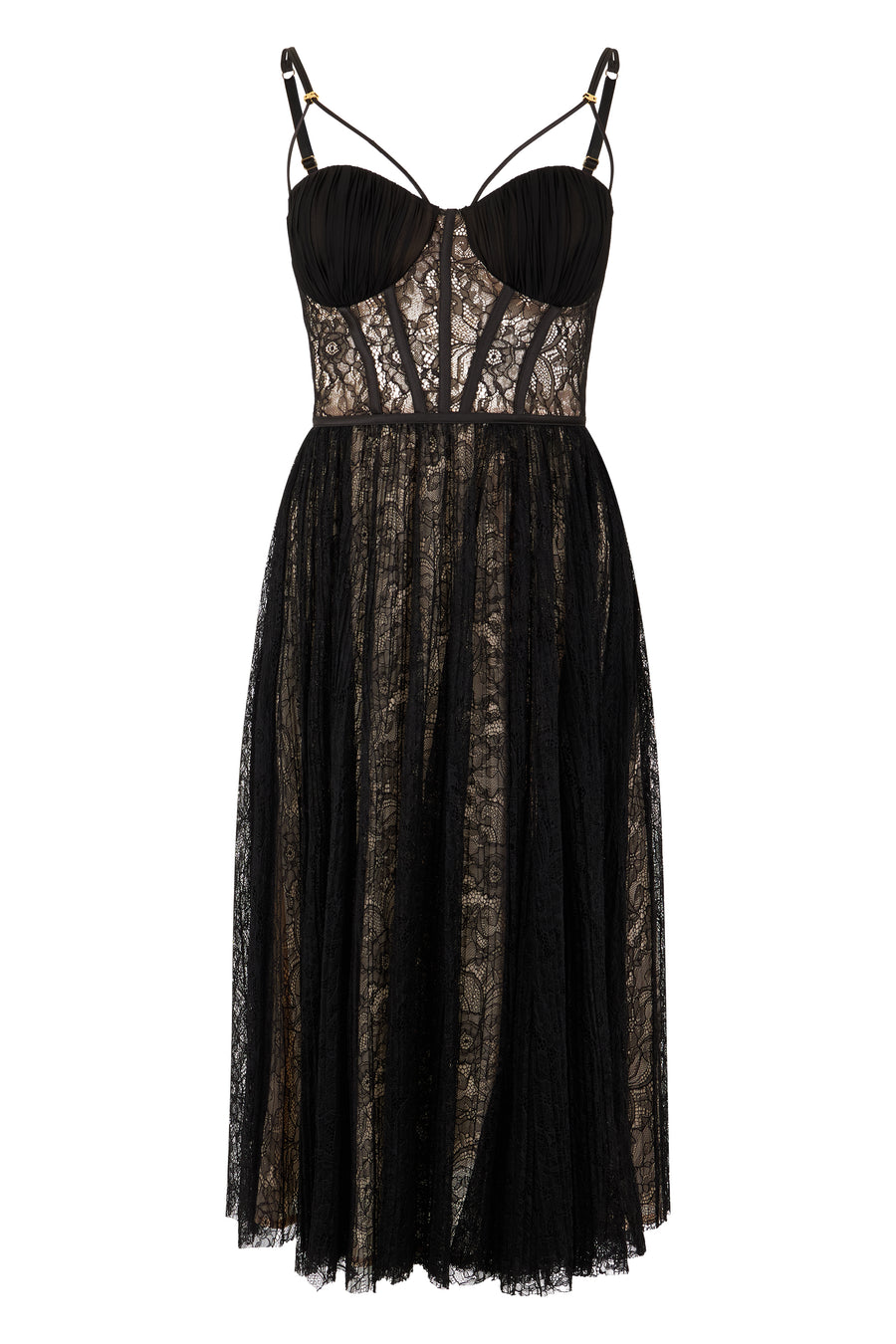 Dress Lace Black-Nude Black/nude Polyamide