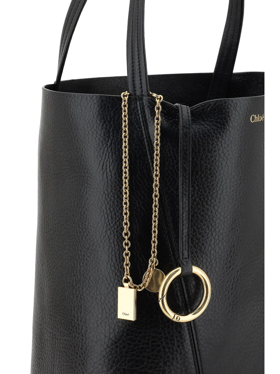 Shoulder Bag Spin Black Calf Leather