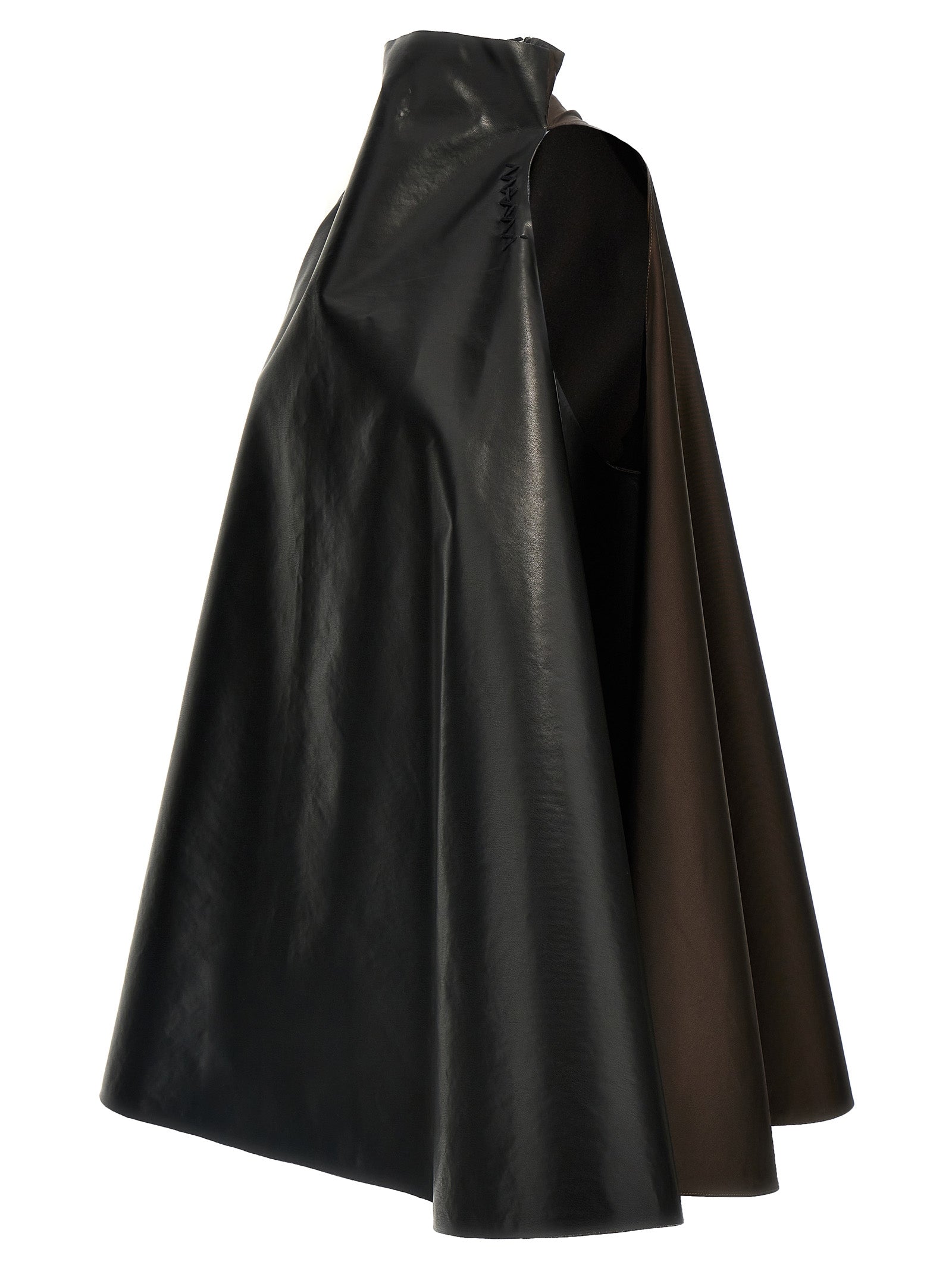 Two-tone trapeze dress Multicolor Polyamide Polyester