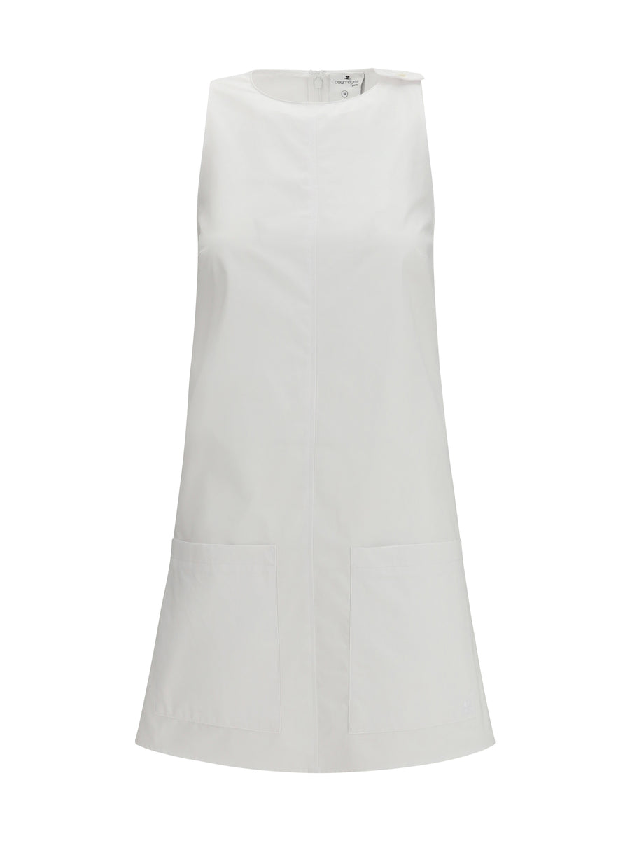 CourrèGes 100% Cotton dress in white
