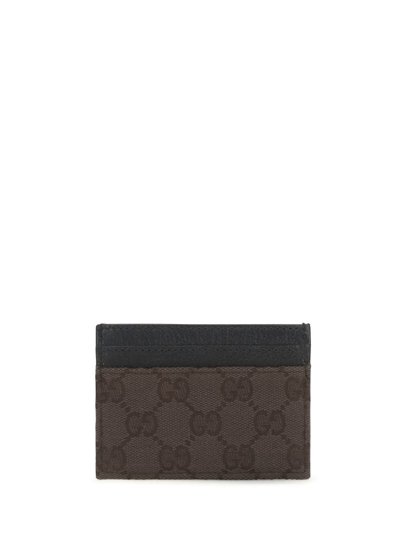 Card Holder Gg Fabric Choco Brown-Black Brown/black Wallets & Purses
