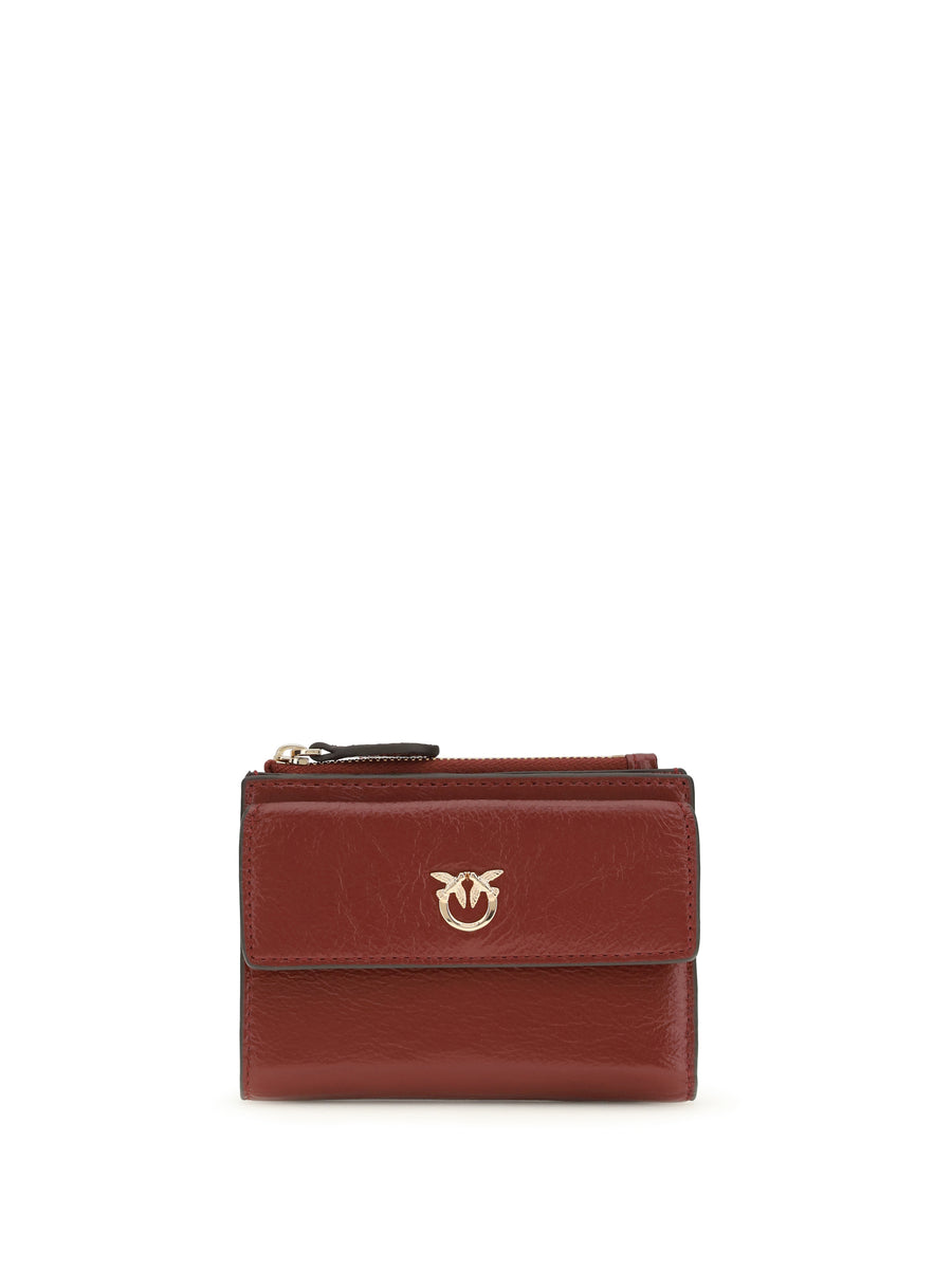 Leather Wallet Rosso Scuro-gold Mordore' Calf Bos Taurus
