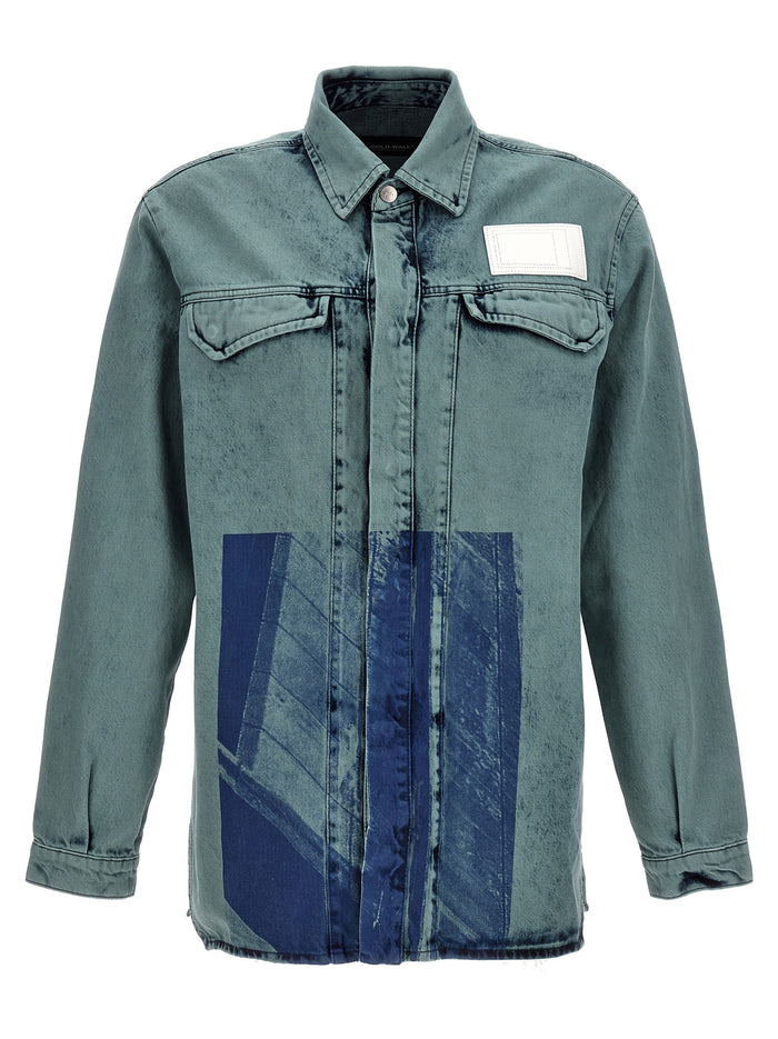 Bleached Overdyed shirt Light Blue Cotton Shirt, Blouse