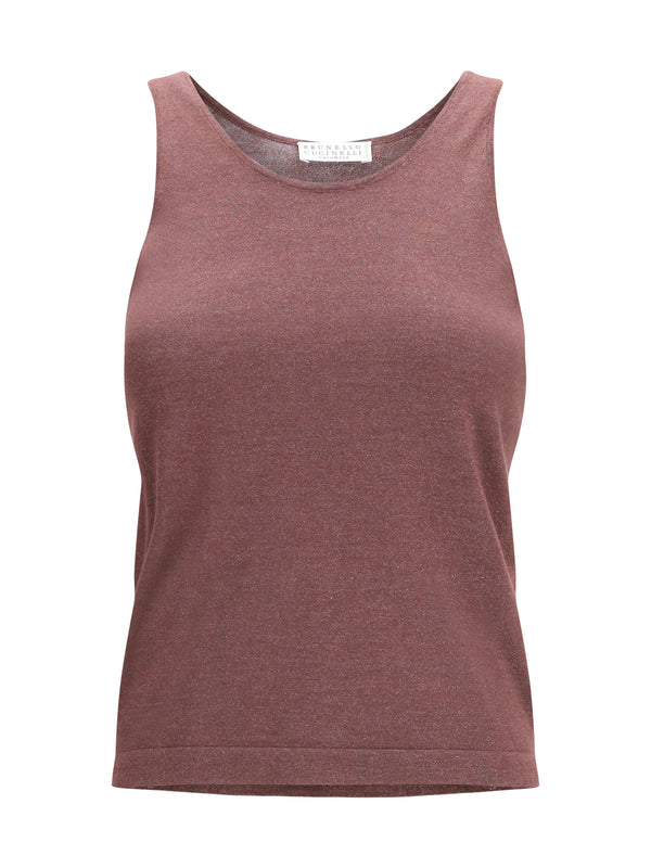 Brunello Cucinelli 51% Cashmere tank top in purple