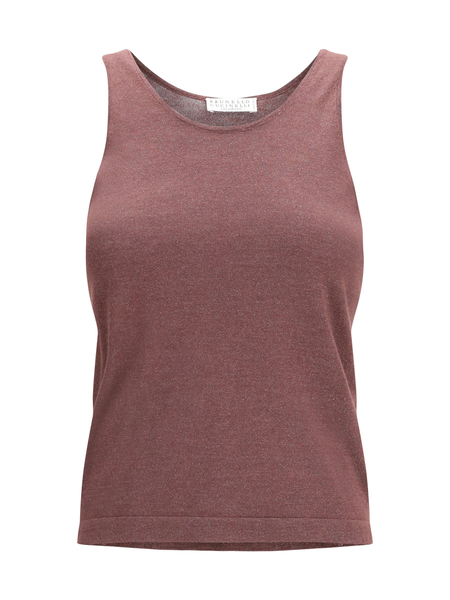 Brunello Cucinelli 51% Cashmere tank top in purple