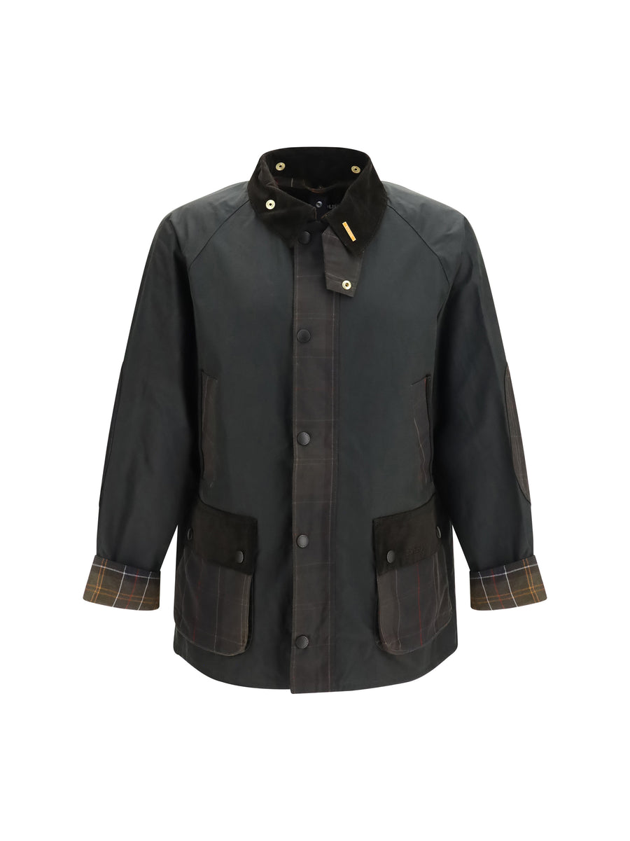 Icons Patch Bedale Waxed Jacket Sage Cotton