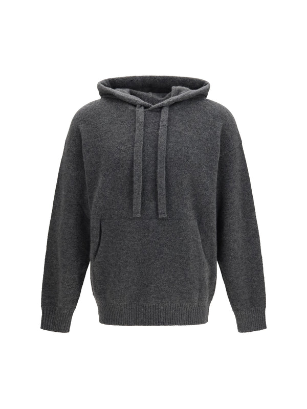 Cashmere And Silk Hooded Sweater Grigio/grey