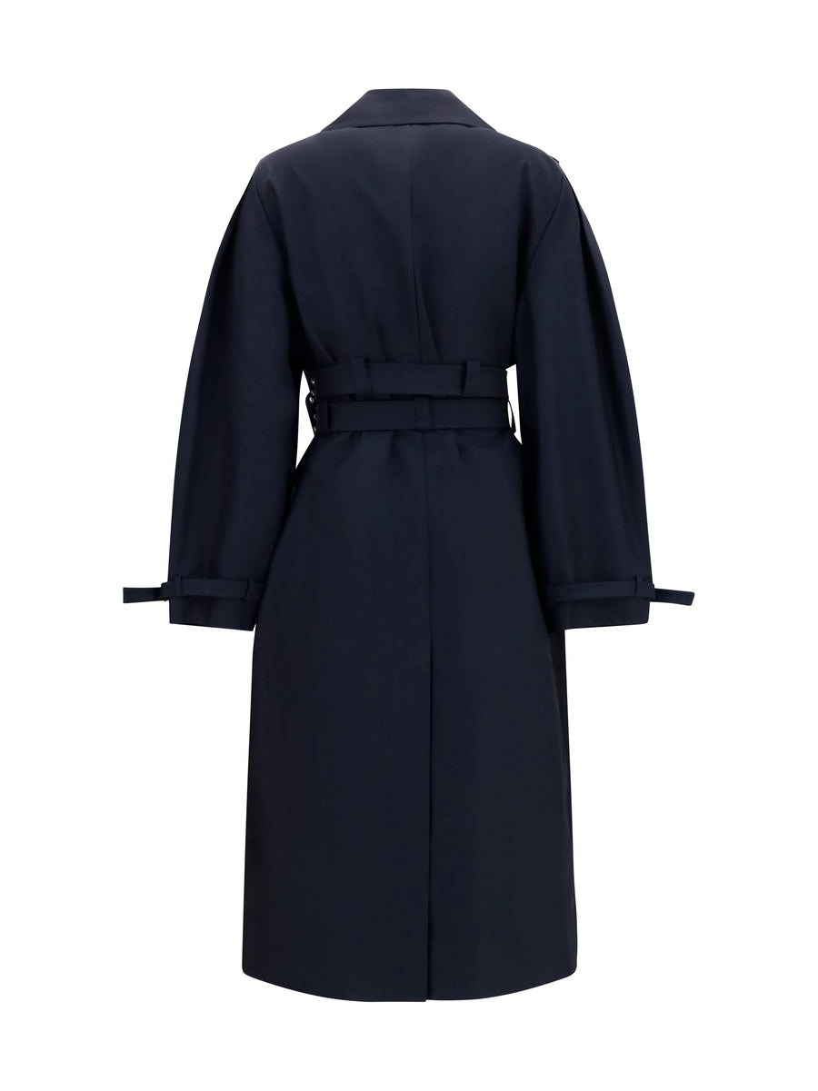 Trench Coat Black Cotton