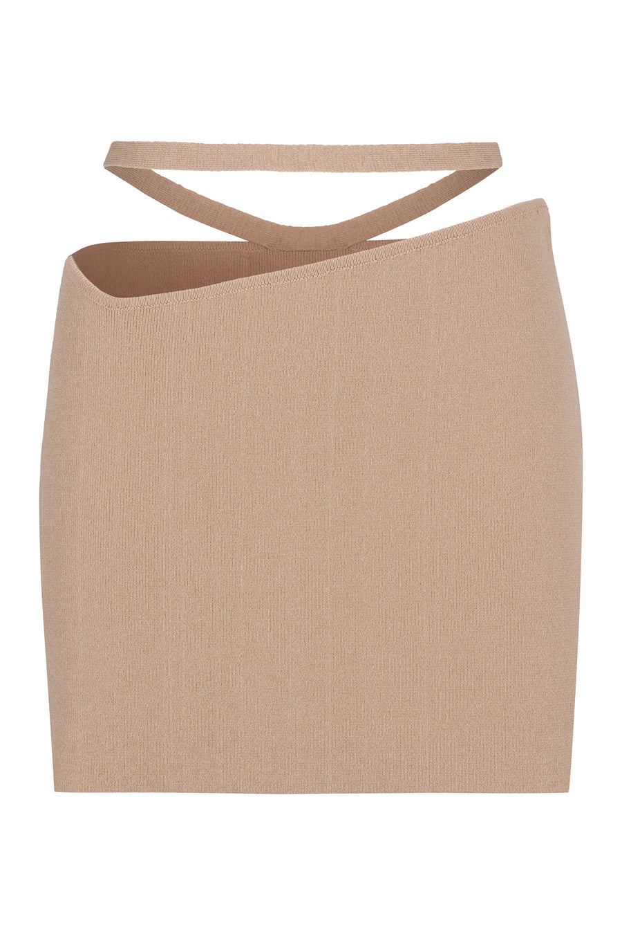 Knitted Cut-Out Mini Skirt Skin Viscose