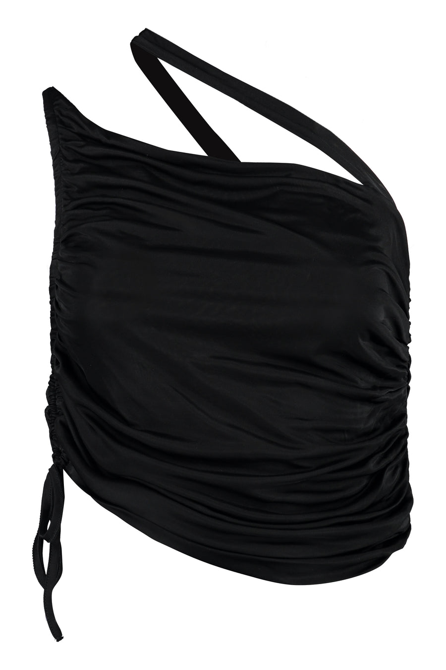 Draped Viscose Top Black Tops