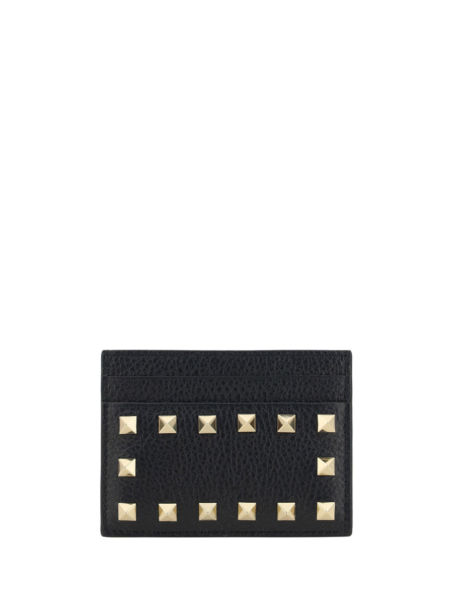 Valentino Garavani 100% Calf Leather Bos Taurus card case in black