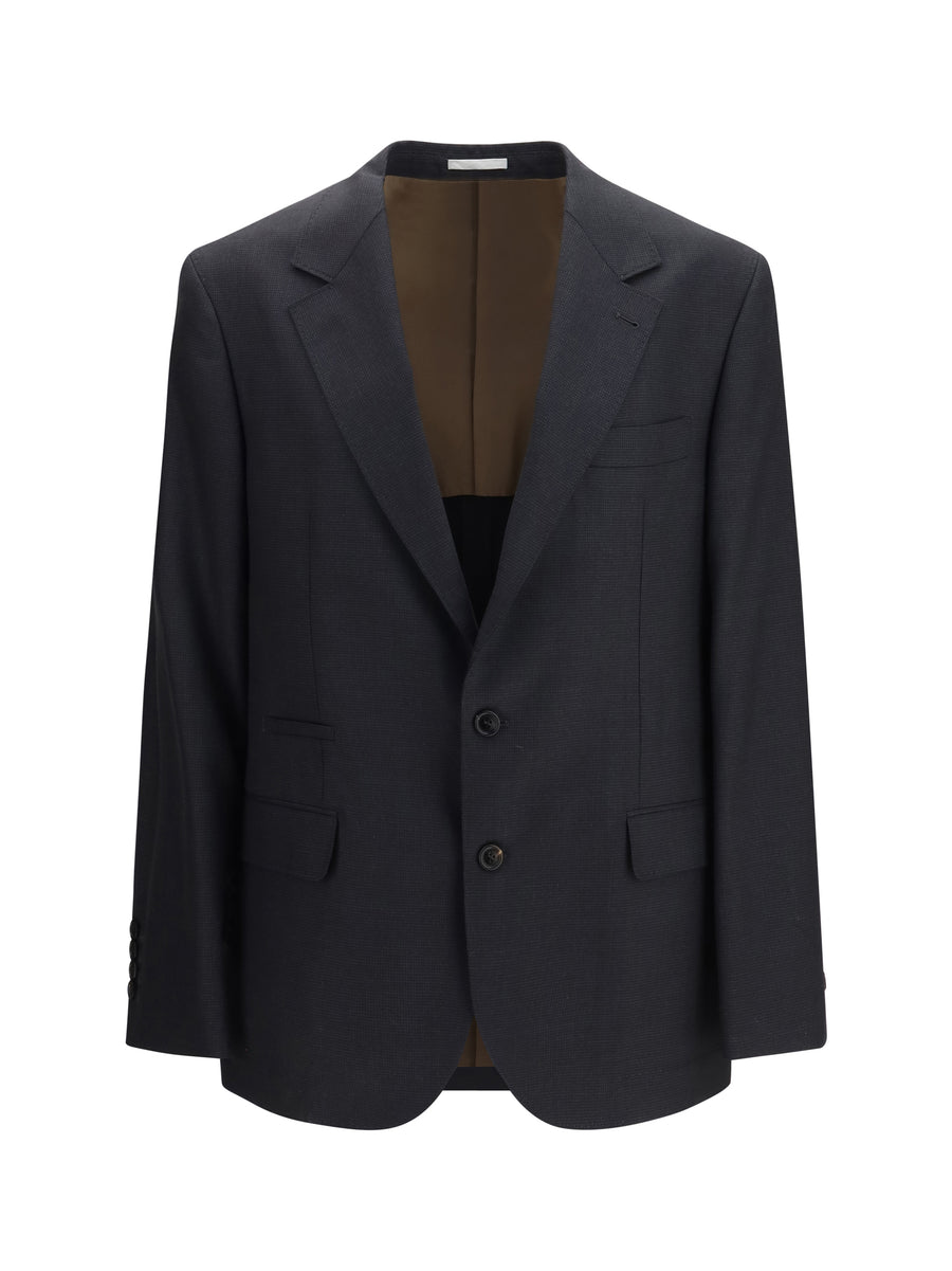 Brunello Cucinelli 100% Merino Wool Ovis Aries blazer in gray