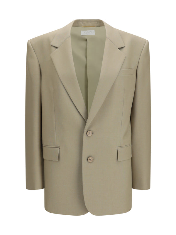 Saint Laurent 92% Wool Ovis Aries blazer in beige