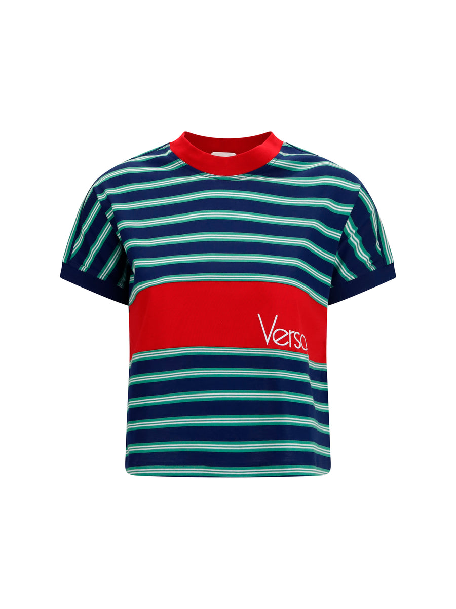 T-Shirt Striped Cotton Ink-Grass Green-White Ink/grass Green/white T-shirts & Jerseys
